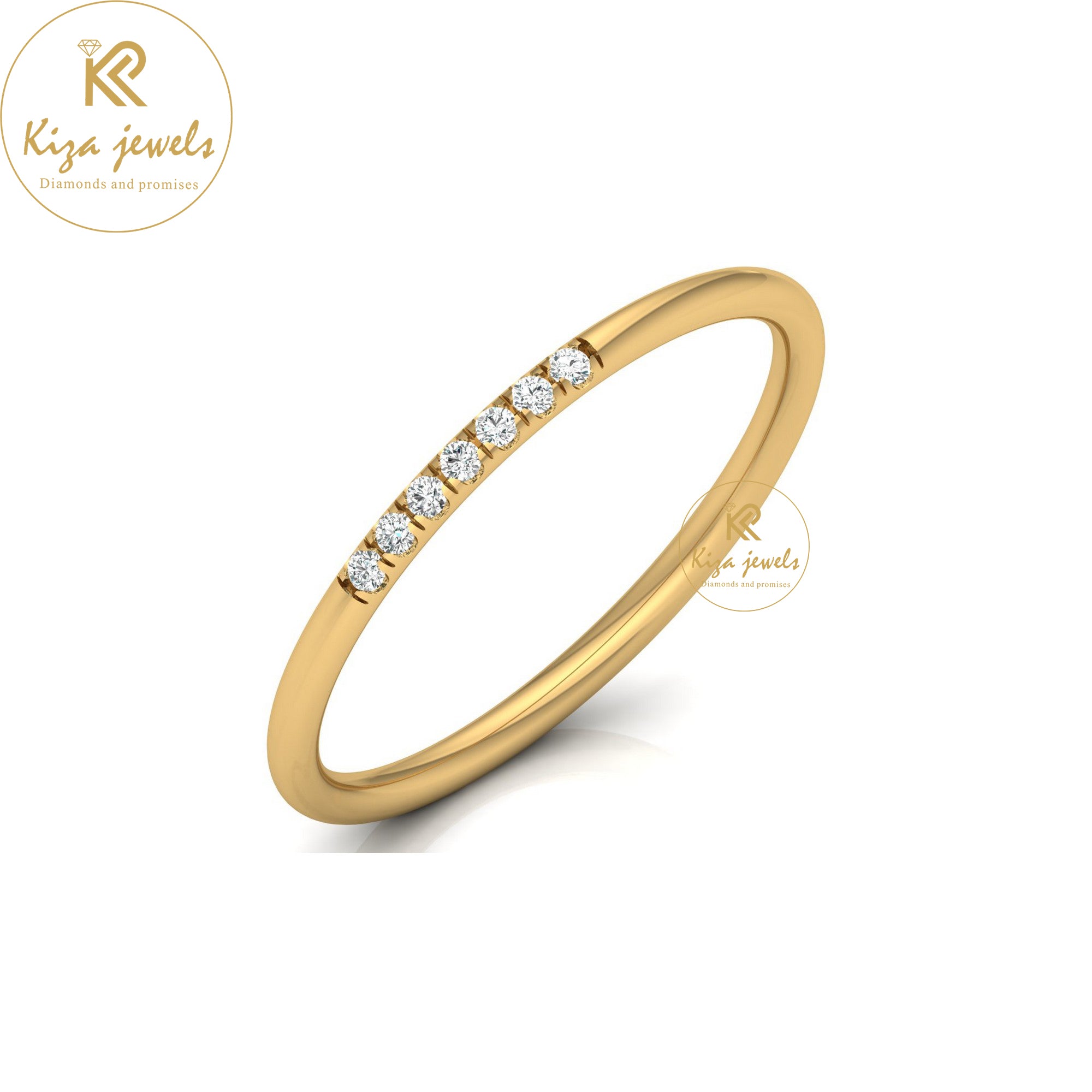 0.05 TDW Round Cut Minimalist Diamond Ring