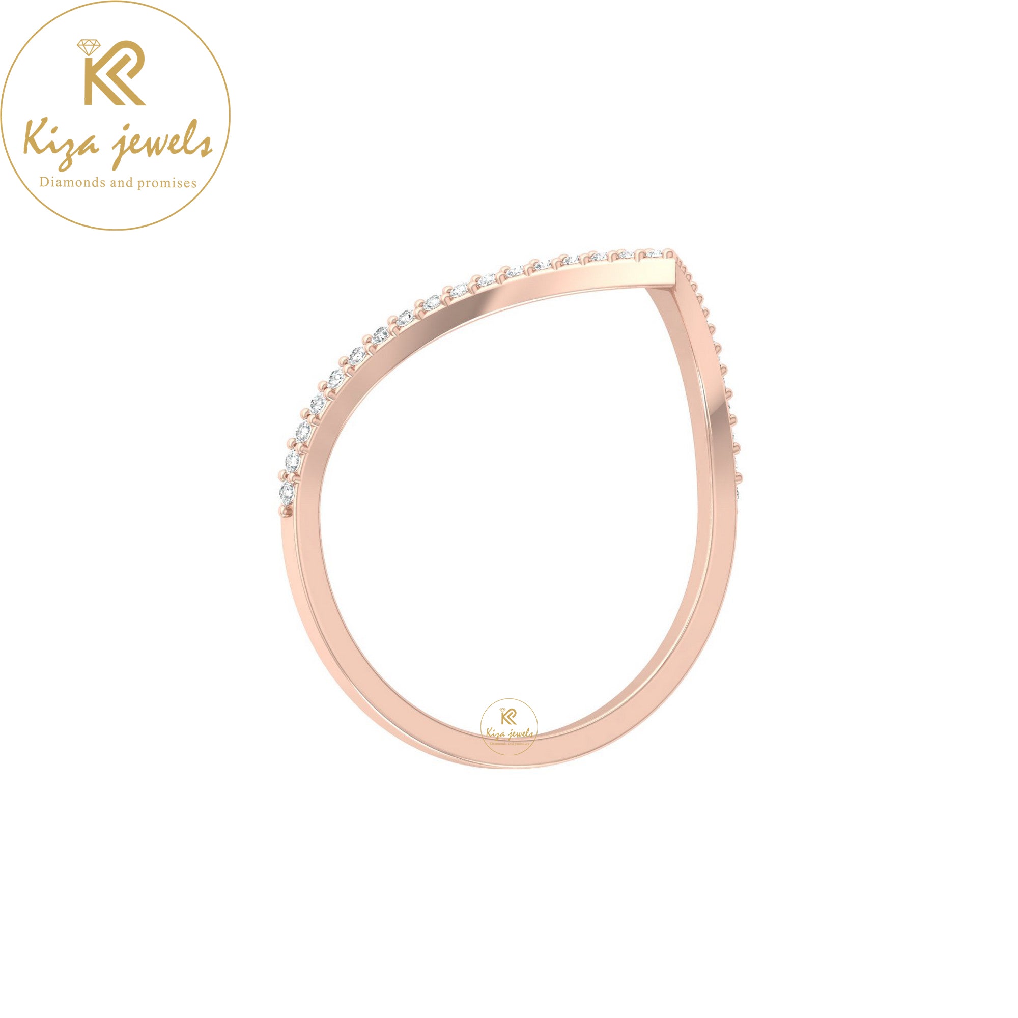 0.12 TDW Round Cut Minimalist Diamond Ring