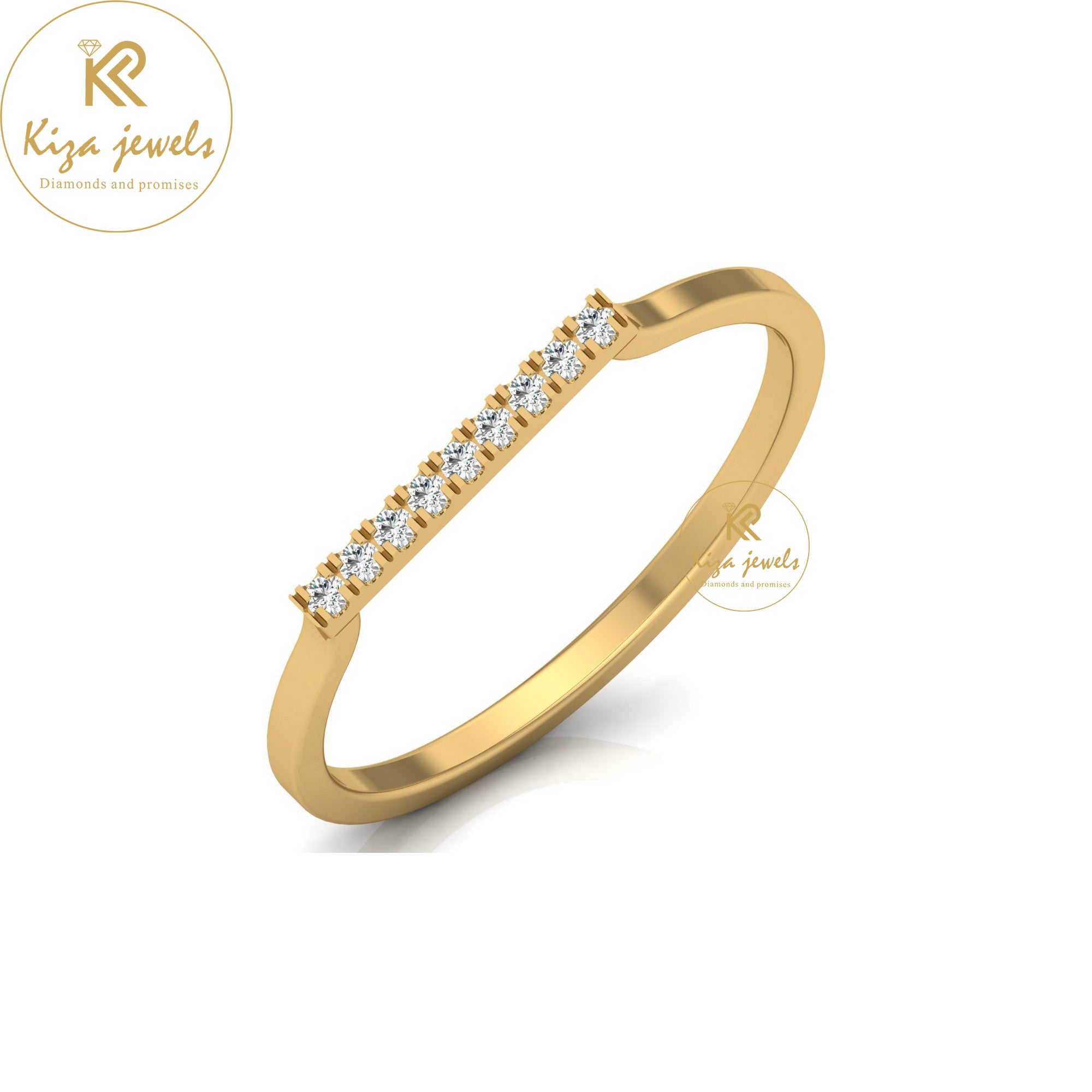 0.045 TDW Round Cut Minimalist Diamond Ring