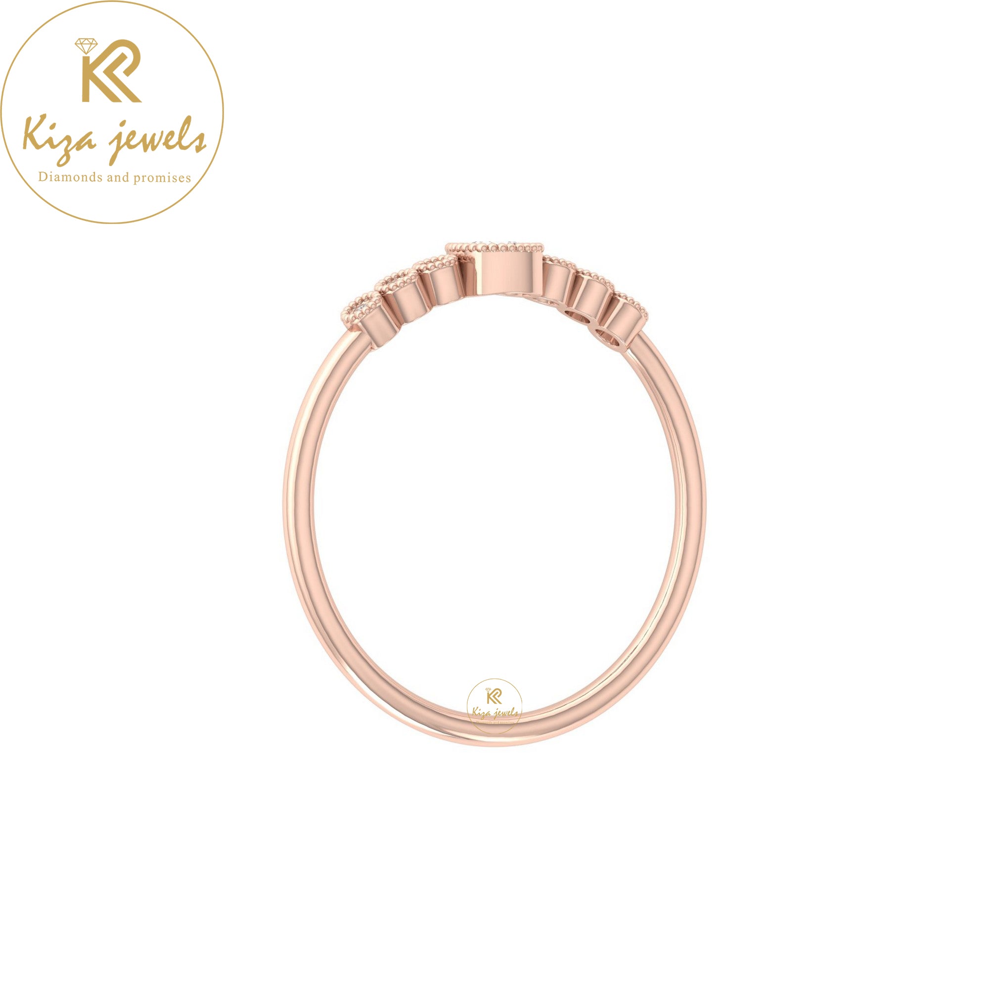 0.17 TDW Cushion & Round Cut Minimalist Diamond Ring