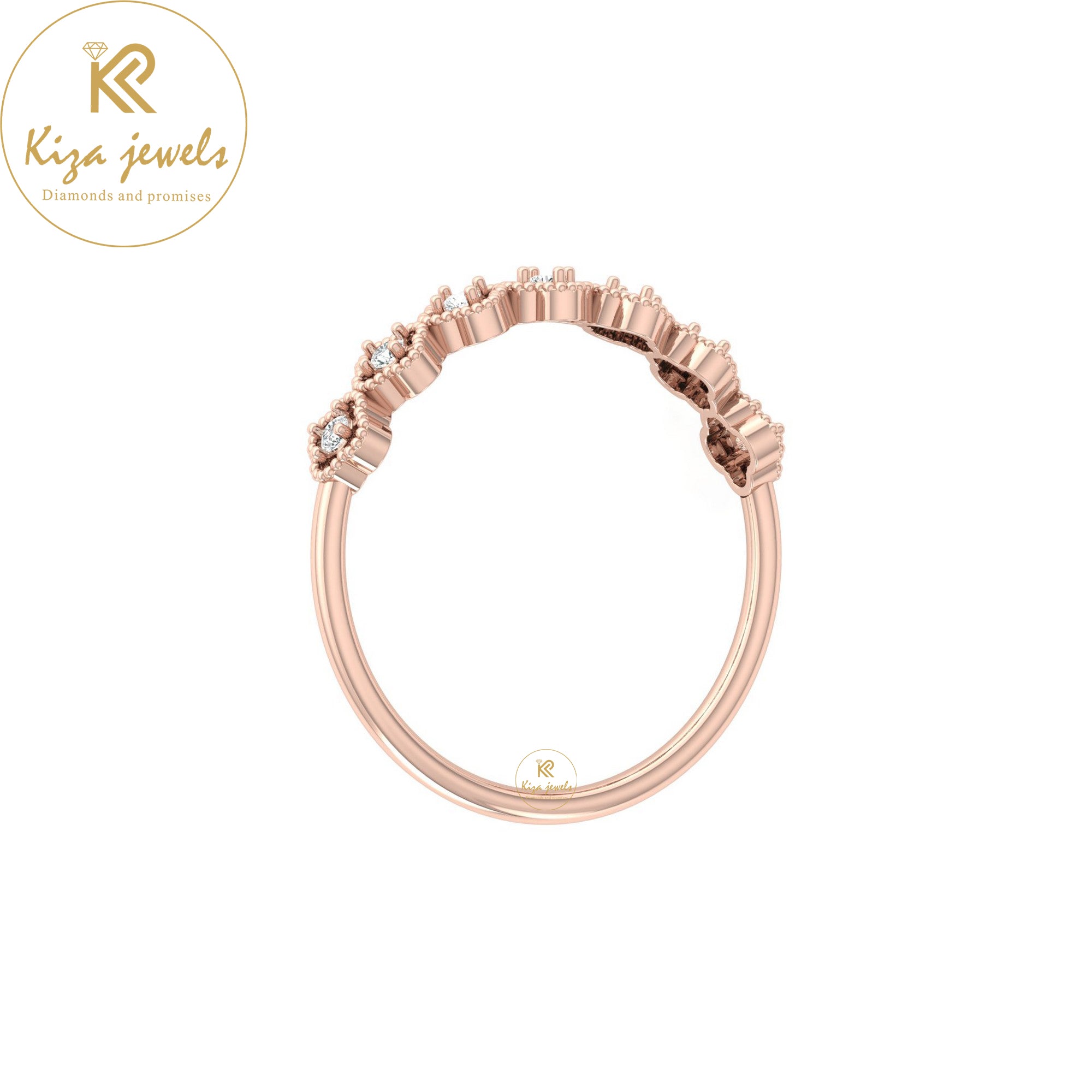 0.09 TDW Round Cut Minimalist Diamond Ring