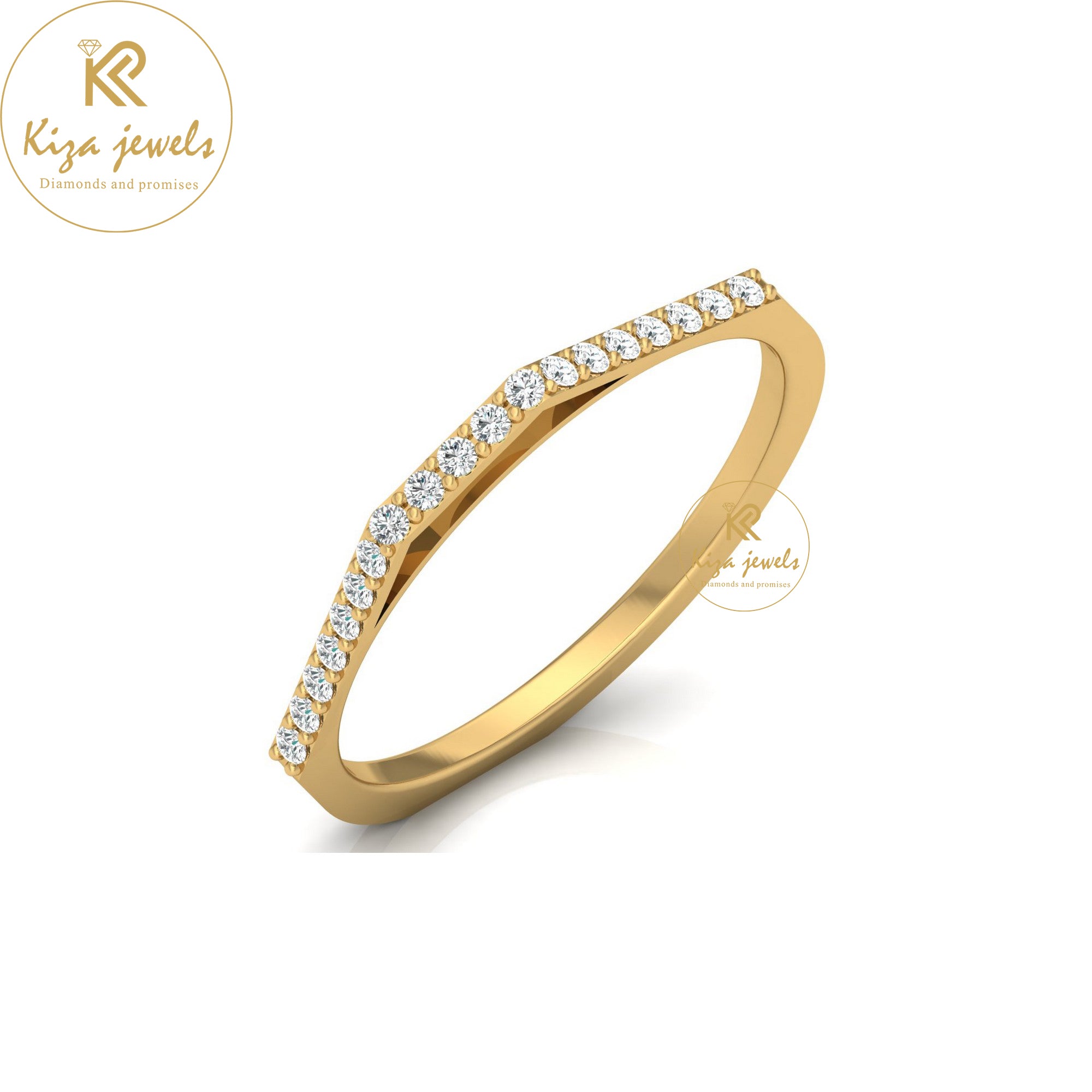 0.12 TDW Round Cut Minimalist Diamond Ring