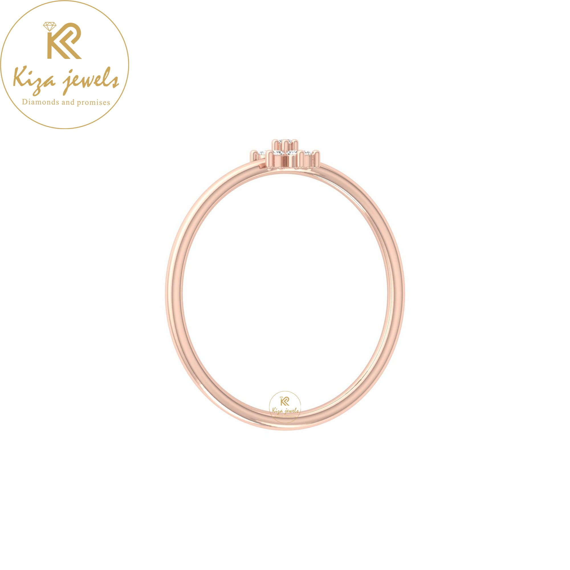 0.05 TDW Round Cut Minimalist Diamond Ring