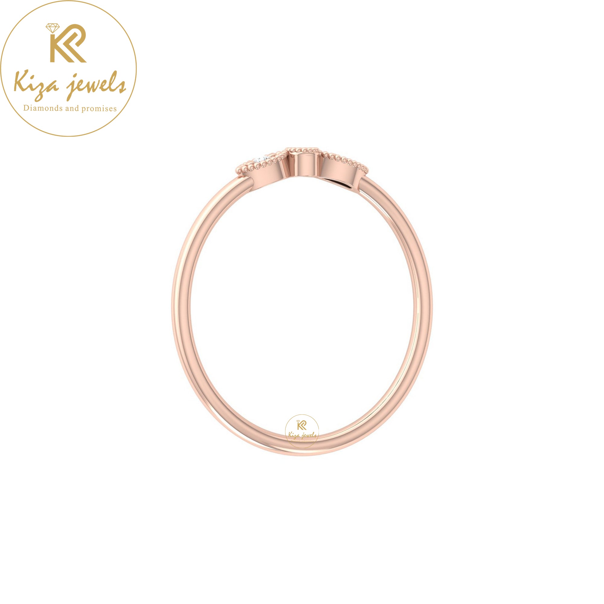 0.02 TDW Round Cut Minimalist Diamond Ring