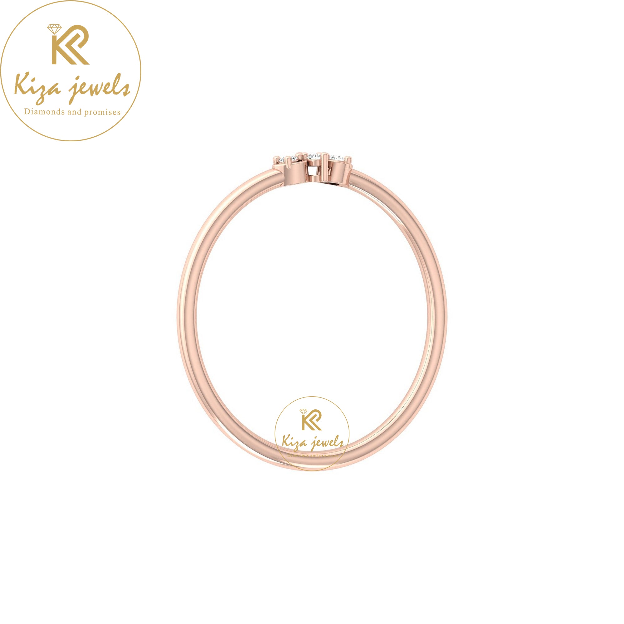 0.03 TDW Round Cut Minimalist Diamond Ring