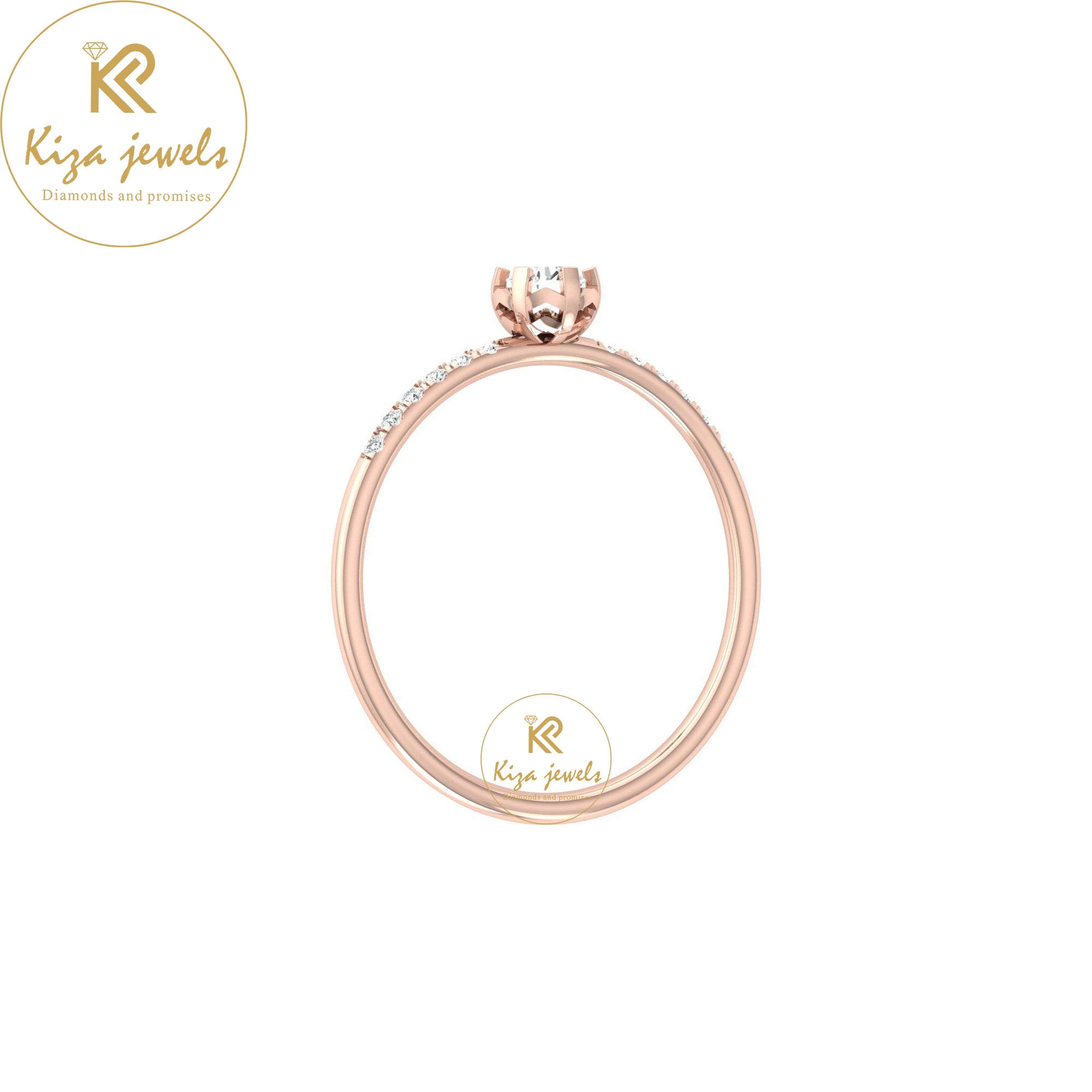 0.19 TDW Round Cut Minimalist Diamond Ring