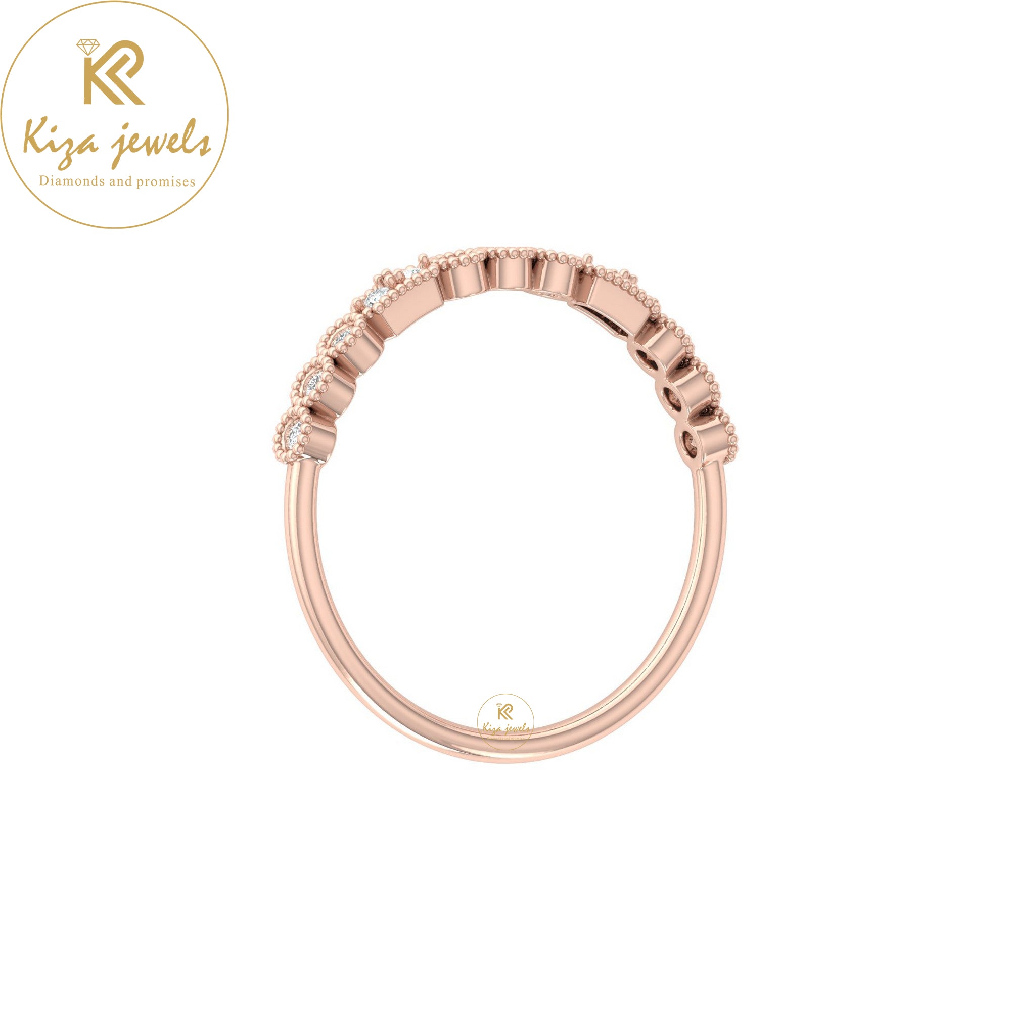 0.11 TDW Round Cut Minimalist Diamond Ring