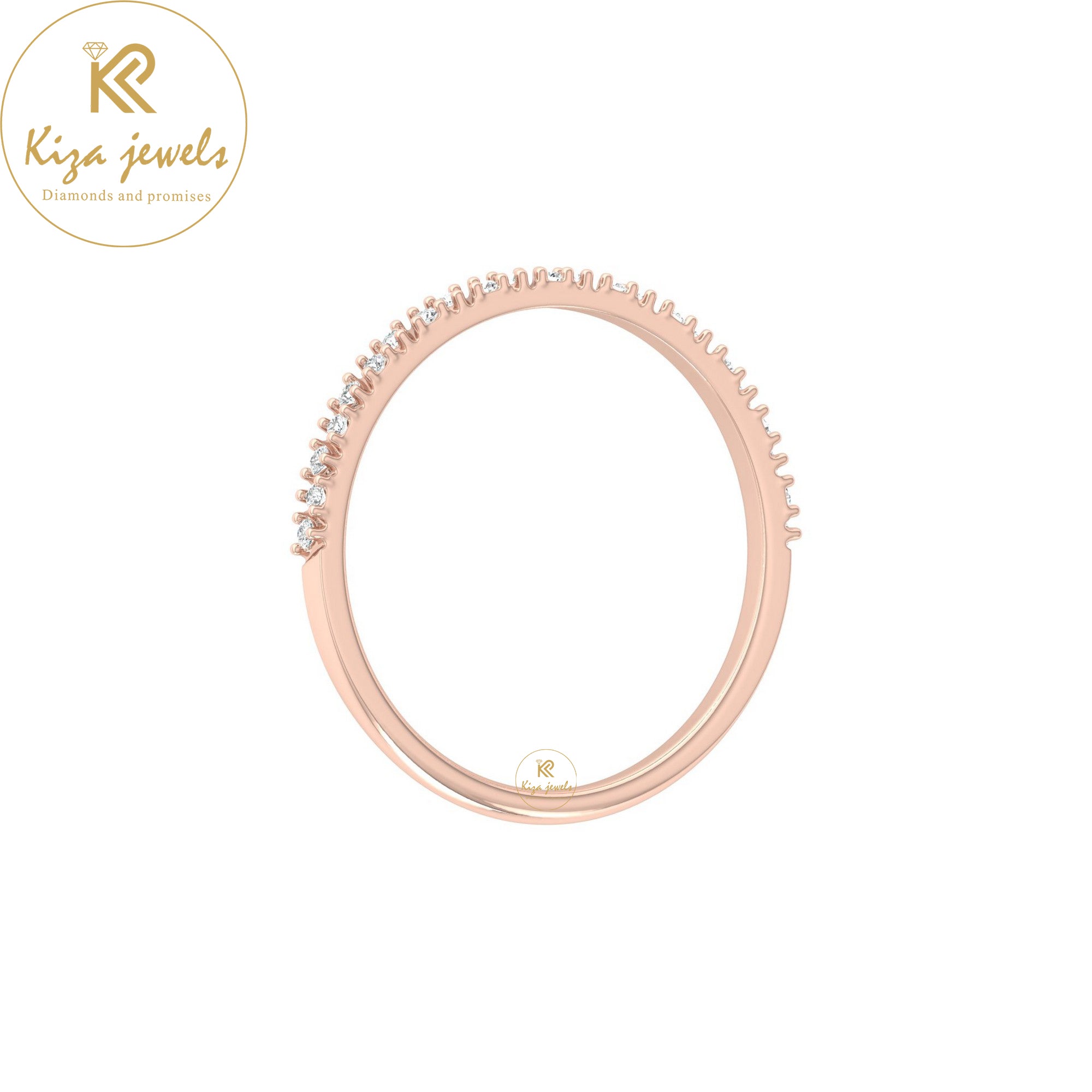 0.11 TDW Round Cut Minimalist Diamond Ring