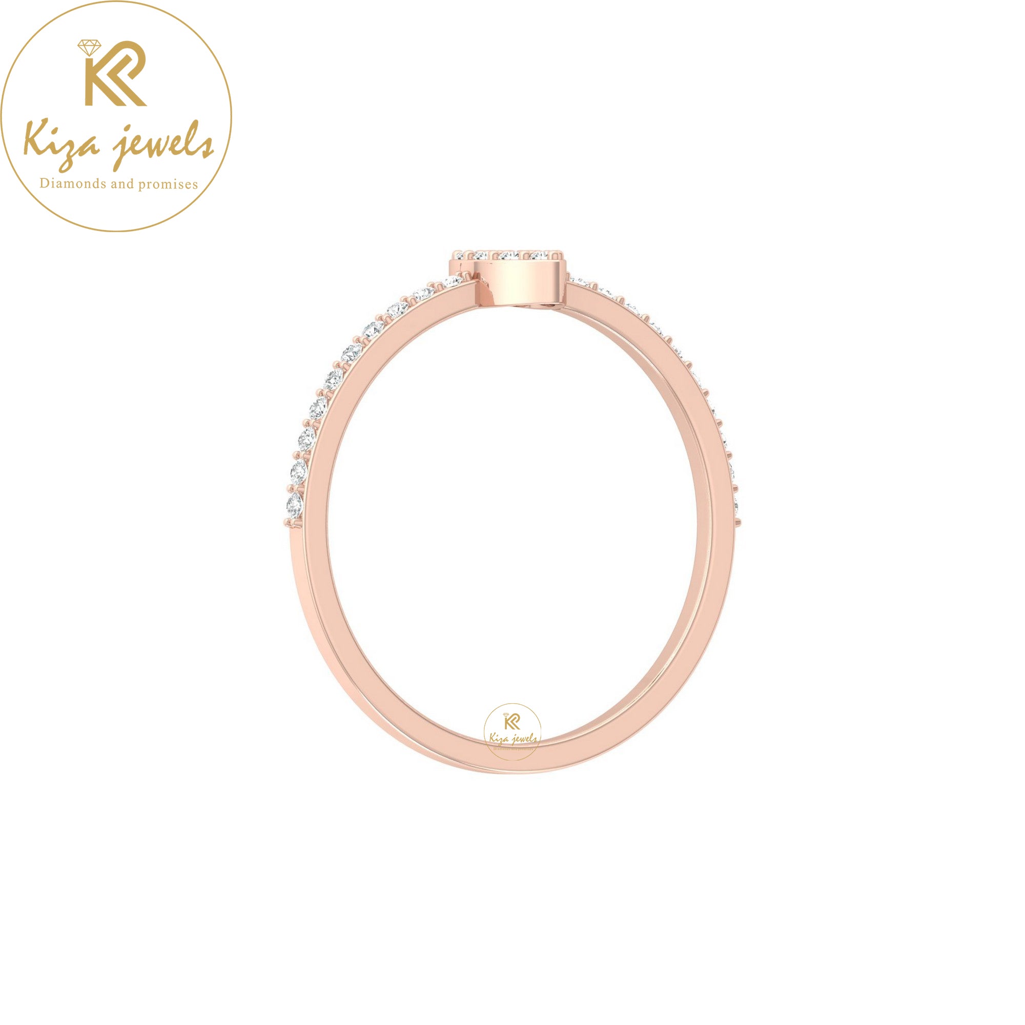 0.18 TDW Round Cut Minimalist Diamond Ring