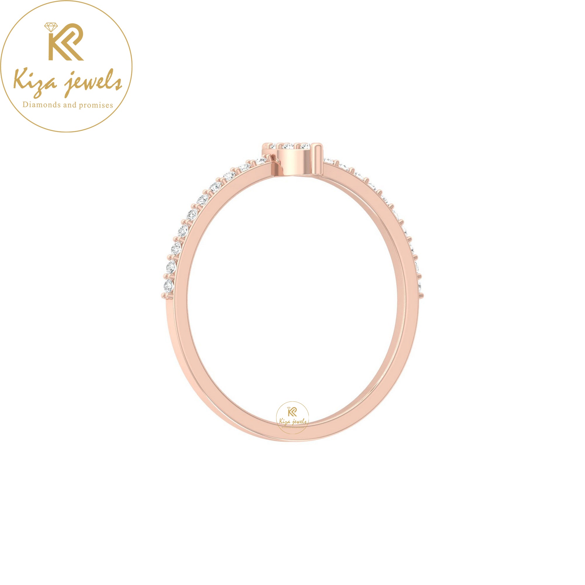 0.16 TDW Round Cut Minimalist Diamond Ring