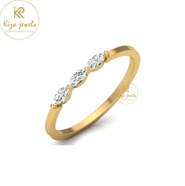 0.16 TDW Marquise Cut Minimalist Diamond Ring