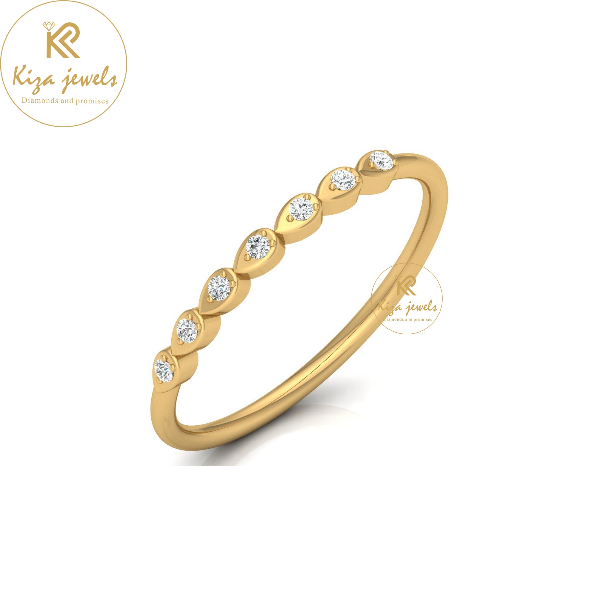 0.05 TDW Round Cut Minimalist Diamond Ring