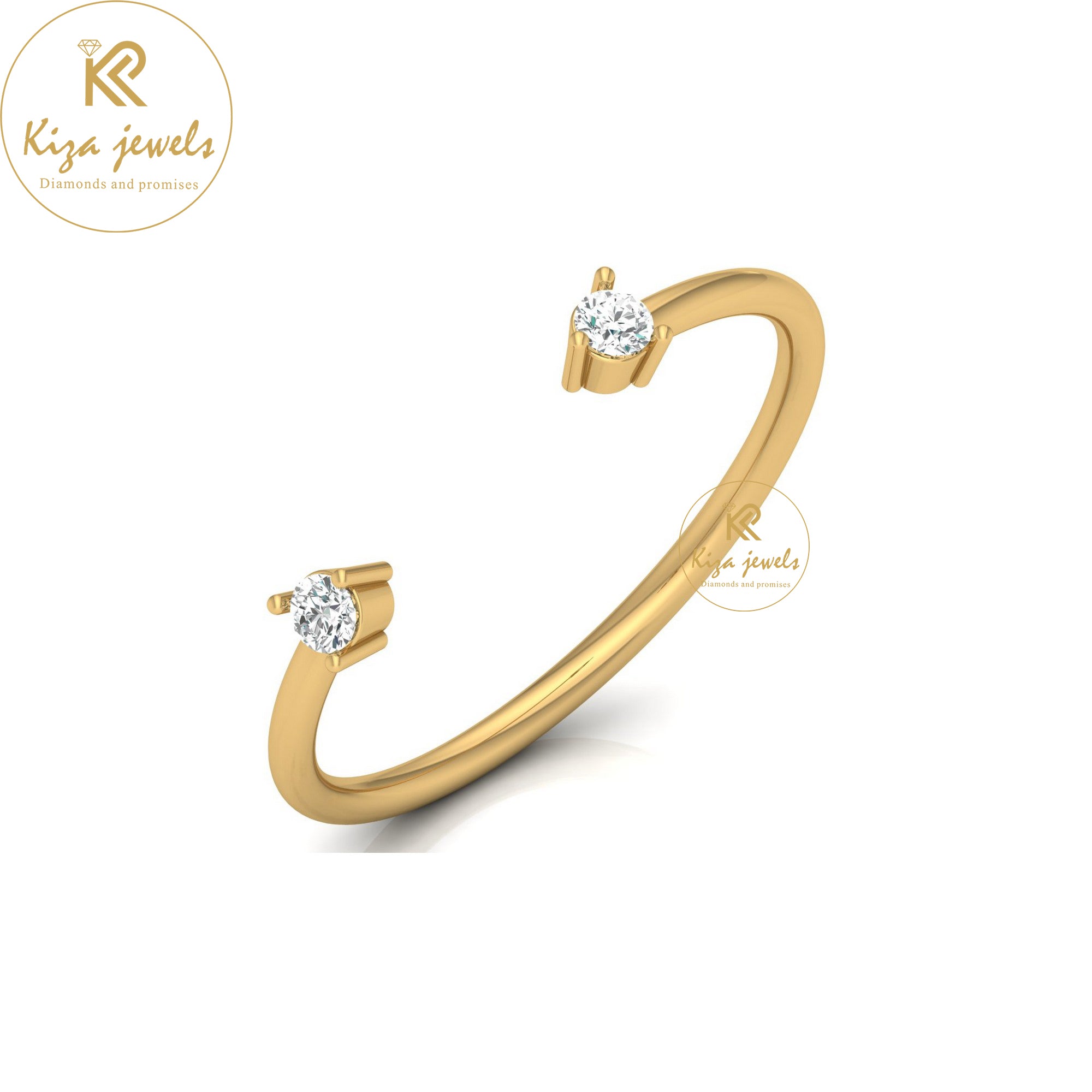 0.08 TDW Round Cut Minimalist Diamond Ring