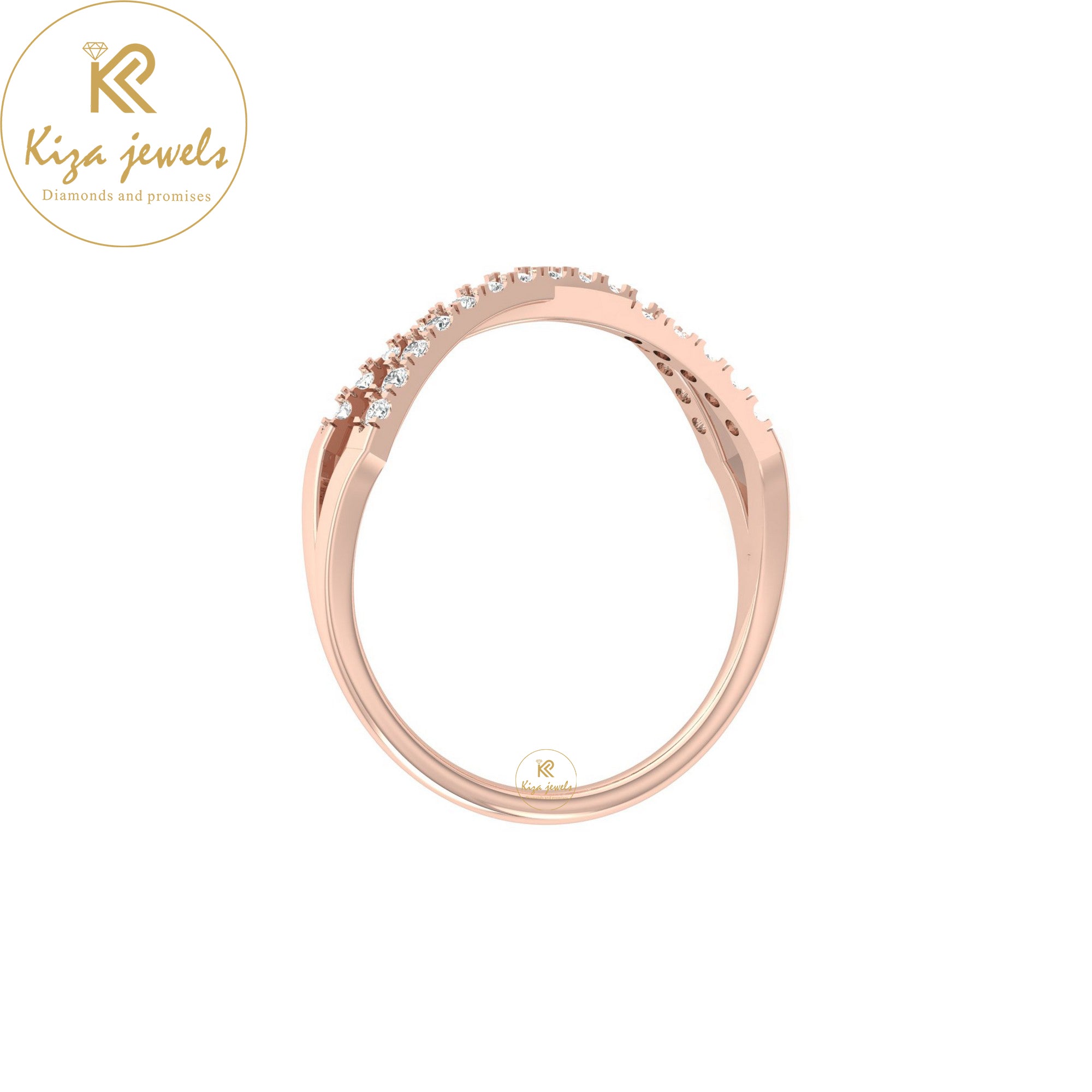 0.16 TDW Round Cut Minimalist Diamond Ring