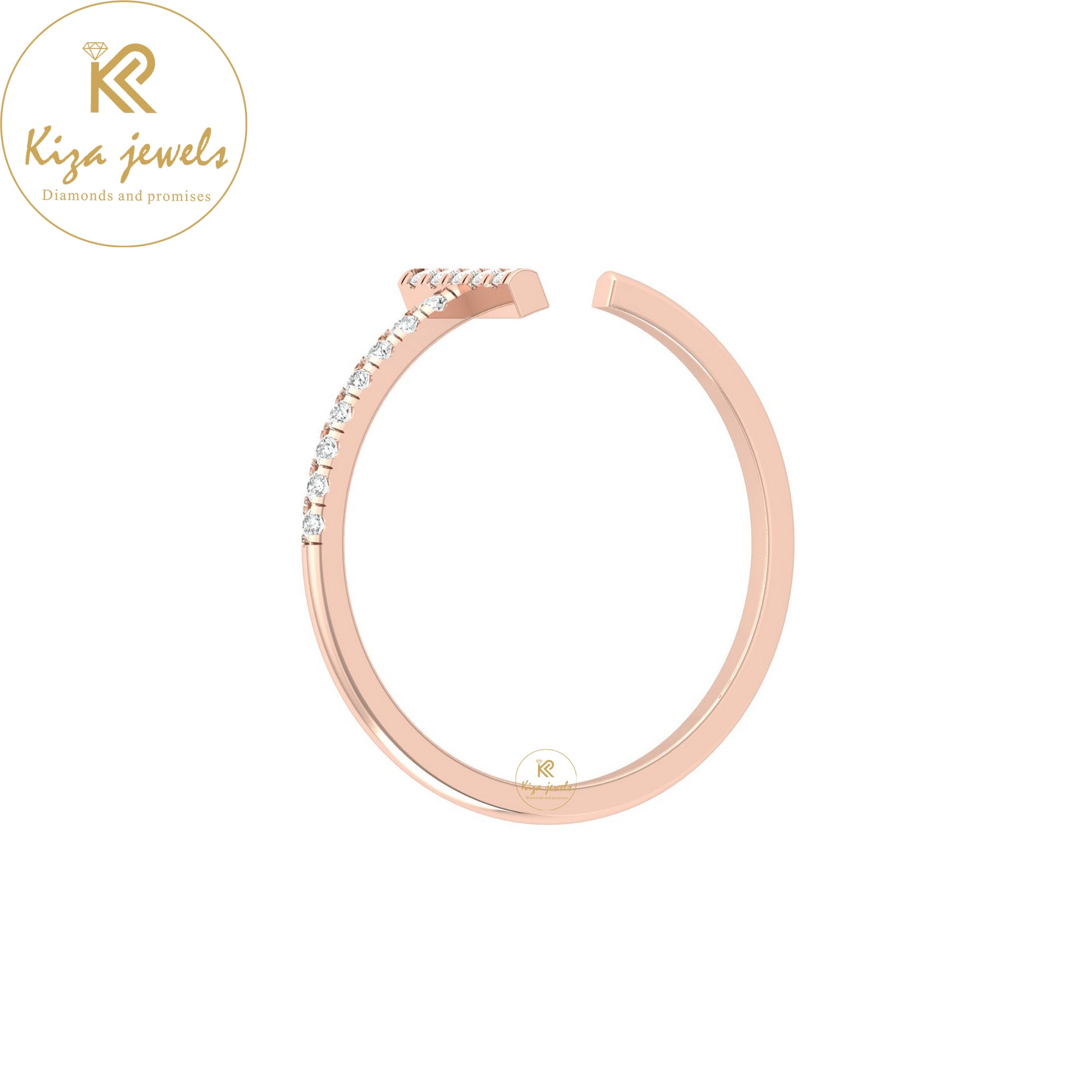 0.08 TDW Round Cut Minimalist Diamond Ring