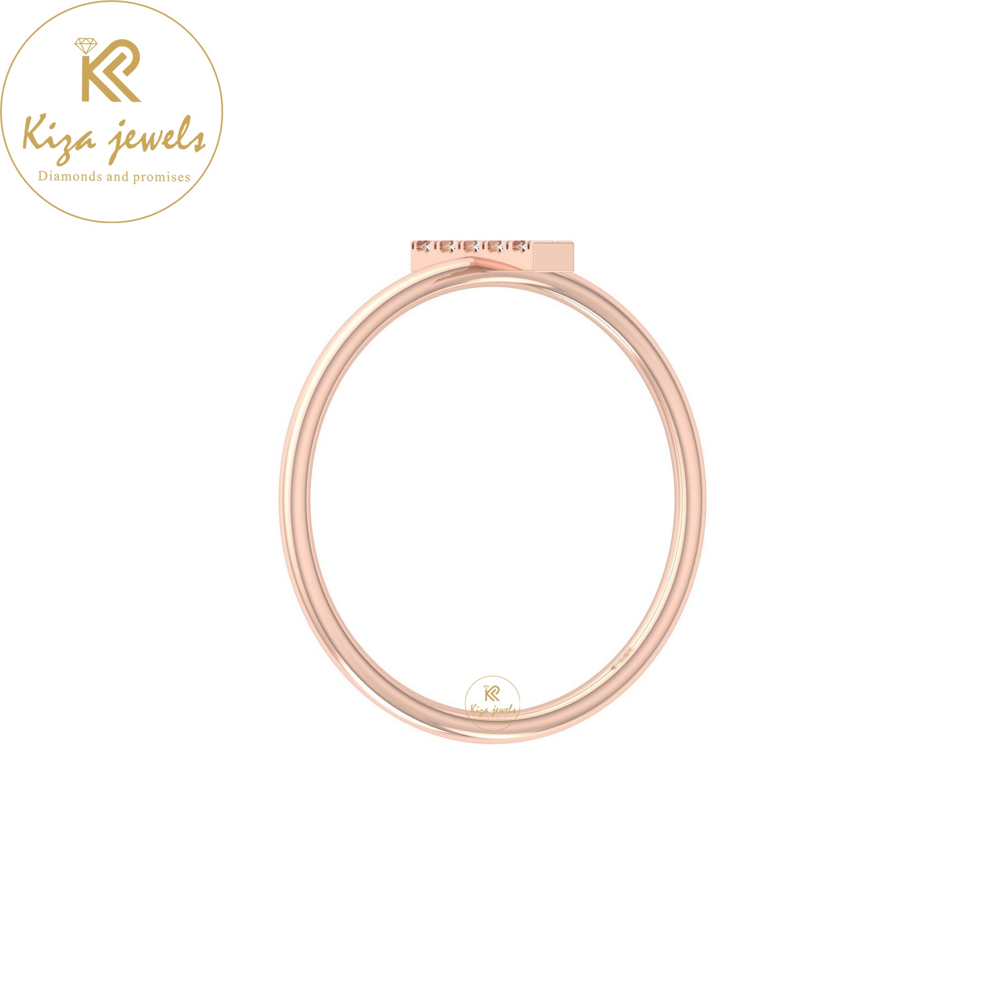 0.06 TDW Round Cut Minimalist Diamond Ring