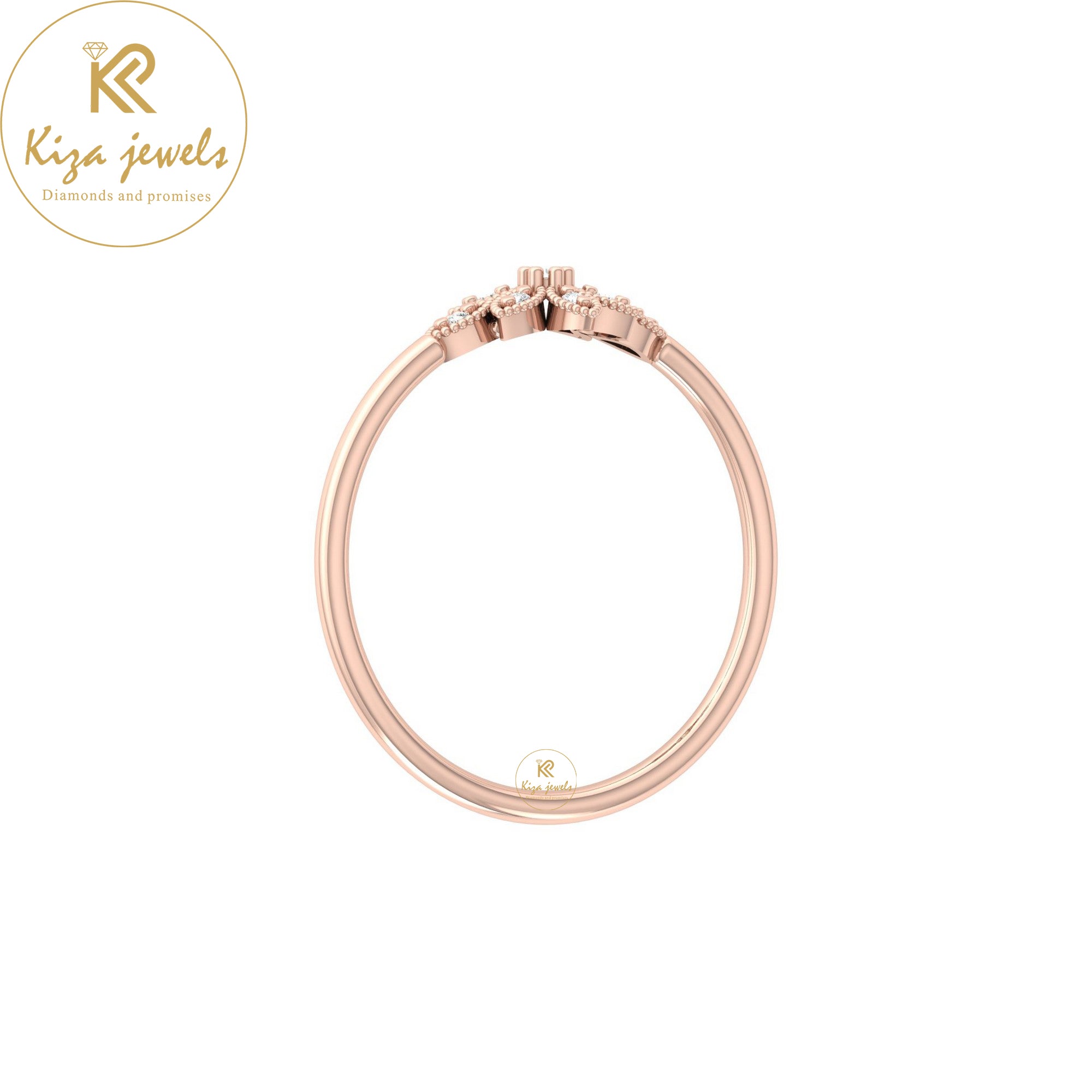 0.04 TDW Round Cut Minimalist Diamond Ring