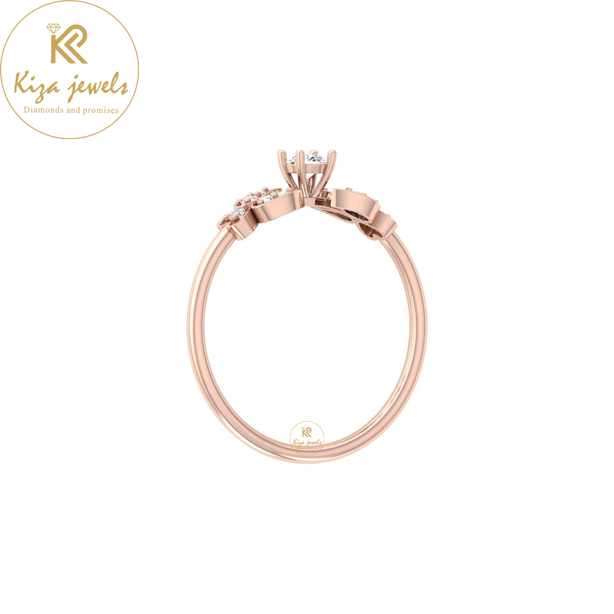 0.17 TDW Round Cut Minimalist Diamond Ring