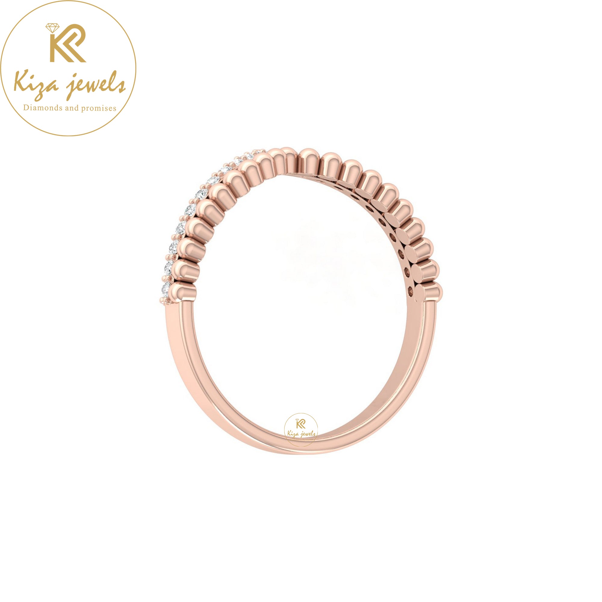 0.11 TDW Round Cut Minimalist Diamond Ring
