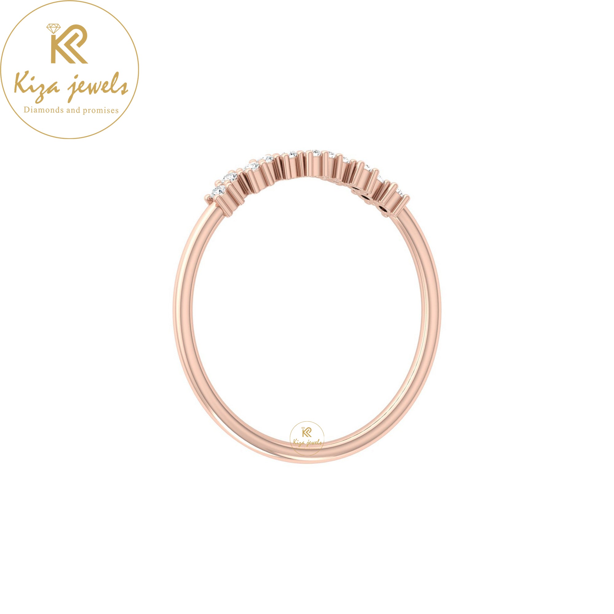 0.07 TDW Round Cut Minimalist Diamond Ring