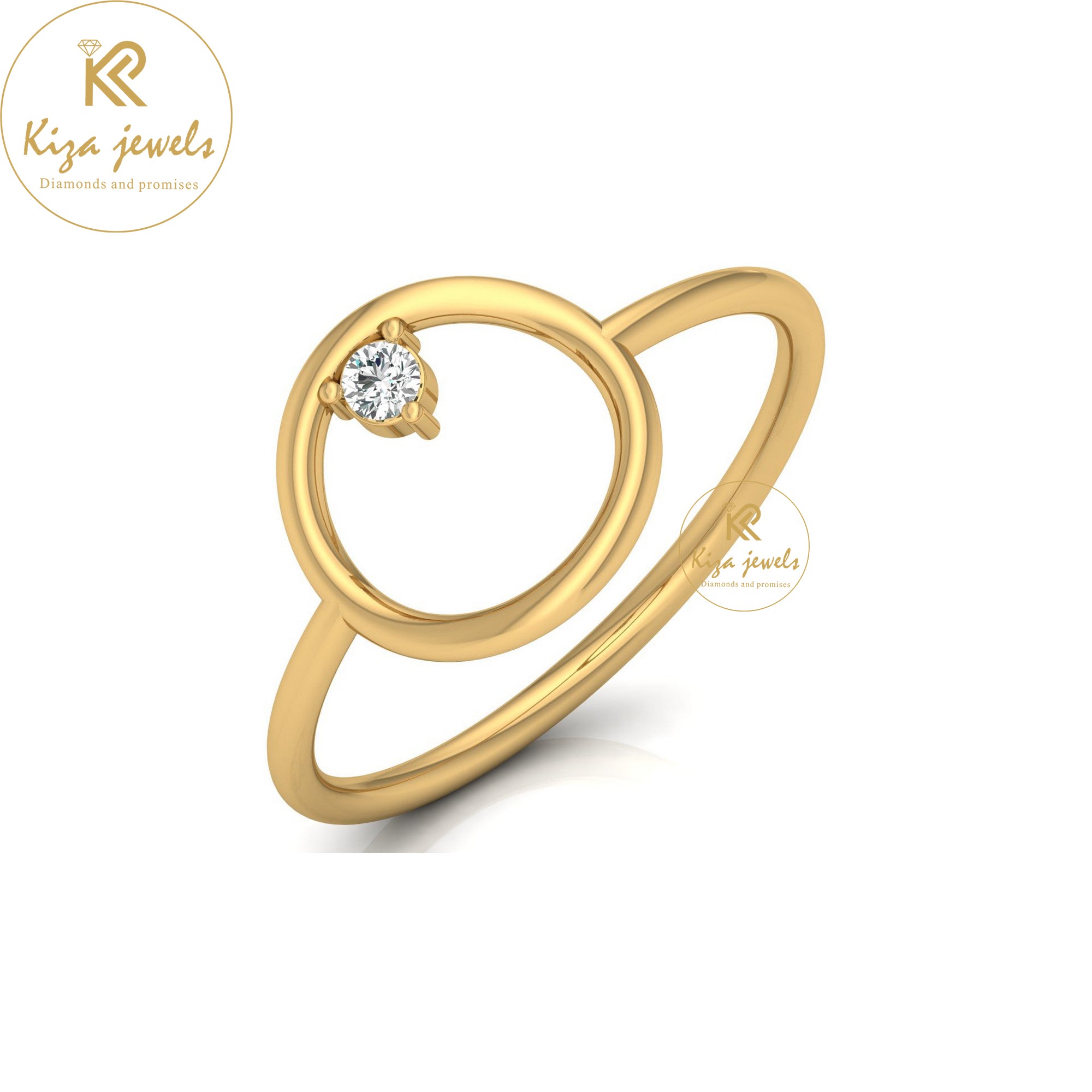 0.04 TDW Round Cut Minimalist Diamond Ring