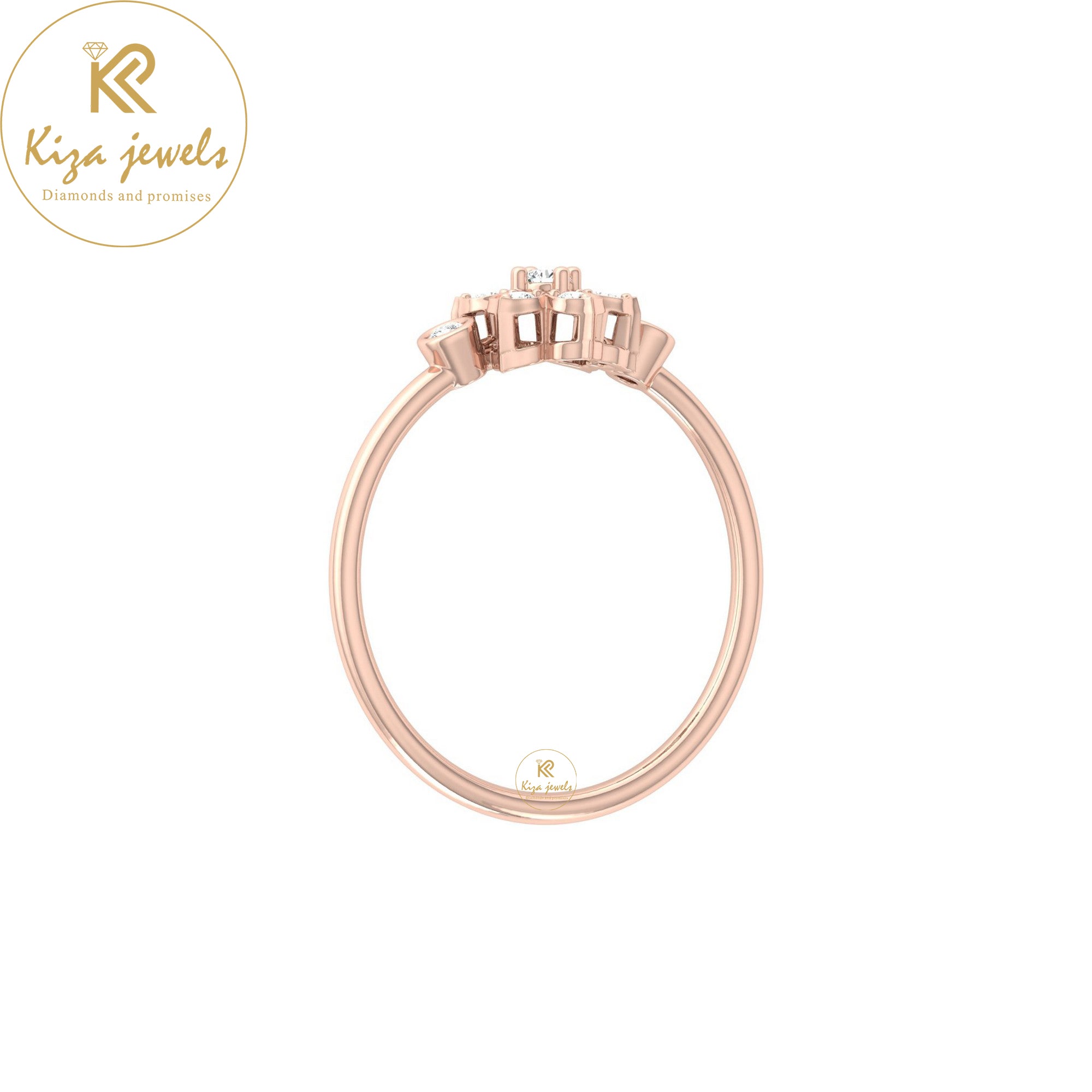 0.13 TDW Round Cut Minimalist Diamond Ring