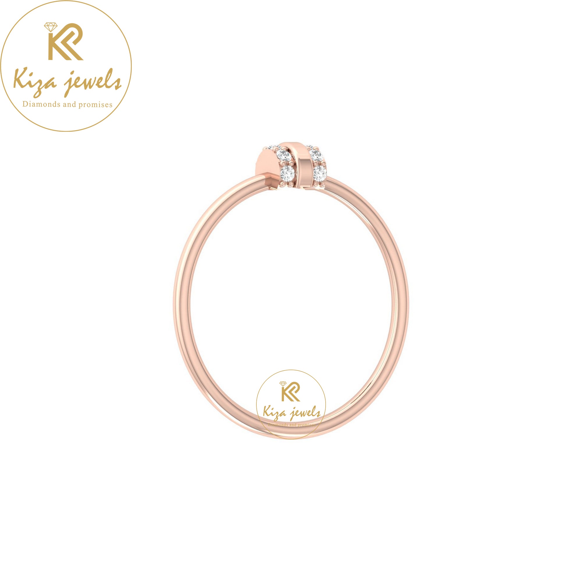 0.07 TDW Round Cut Minimalist Diamond Ring