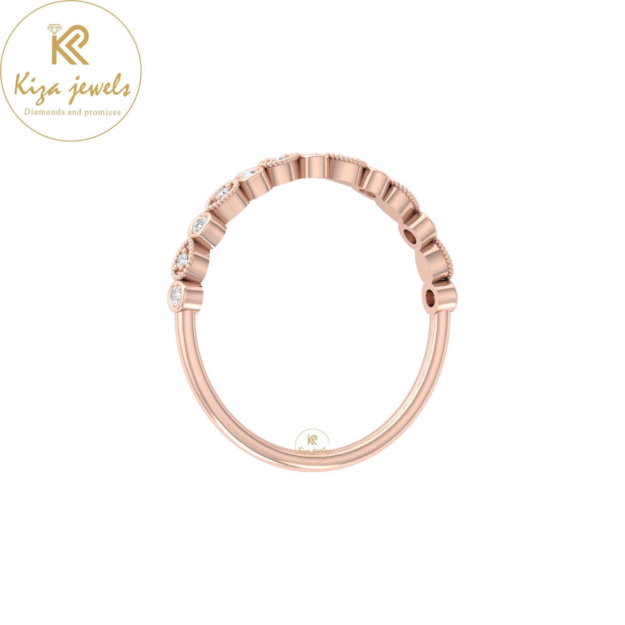 0.08 TDW Round Cut Minimalist Diamond Ring