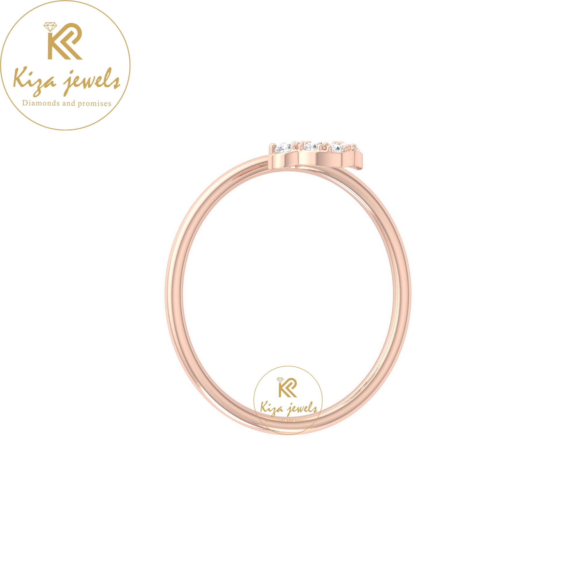 0.10 TDW Round Cut Minimalist Diamond Ring