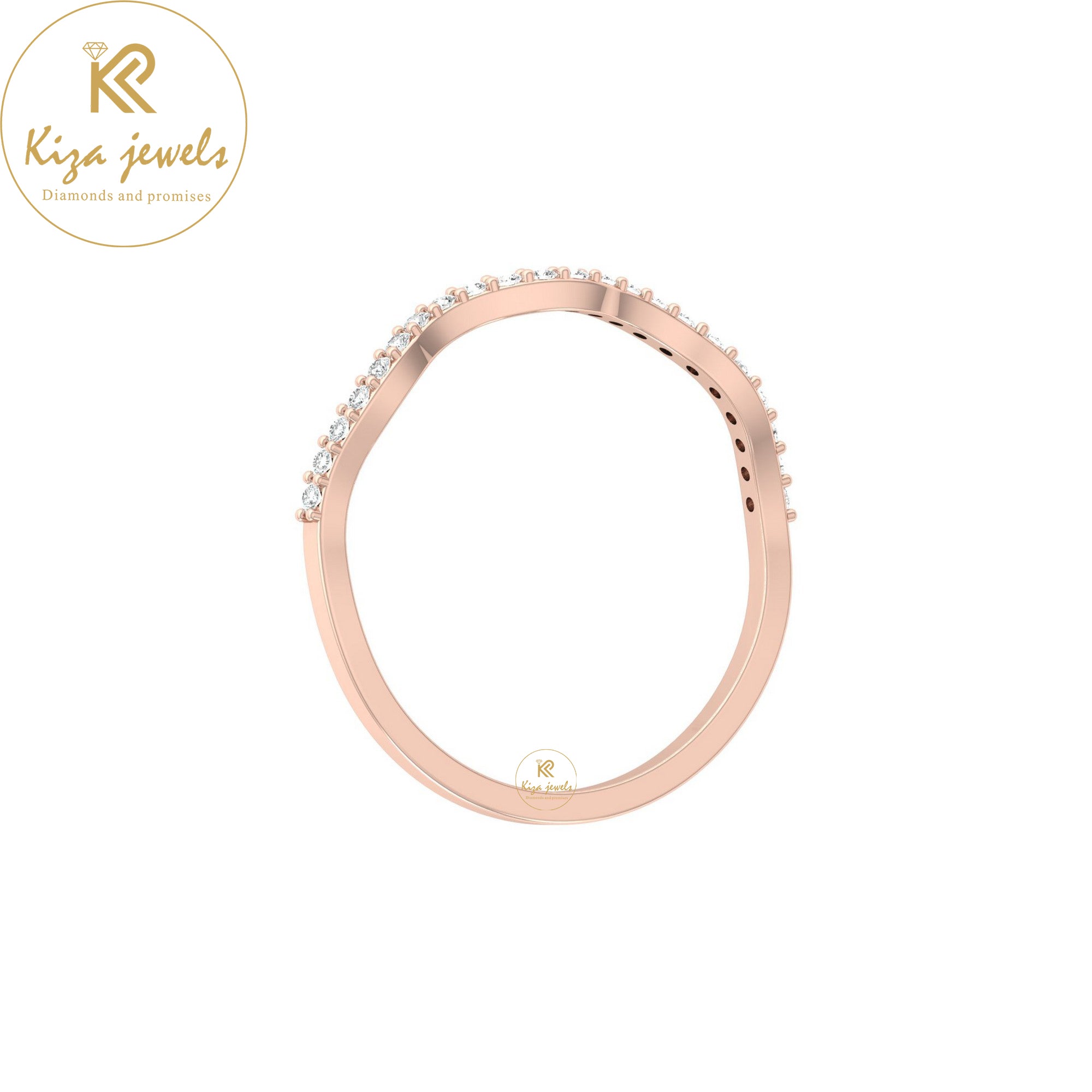 0.11 TDW Round Cut Minimalist Diamond Ring