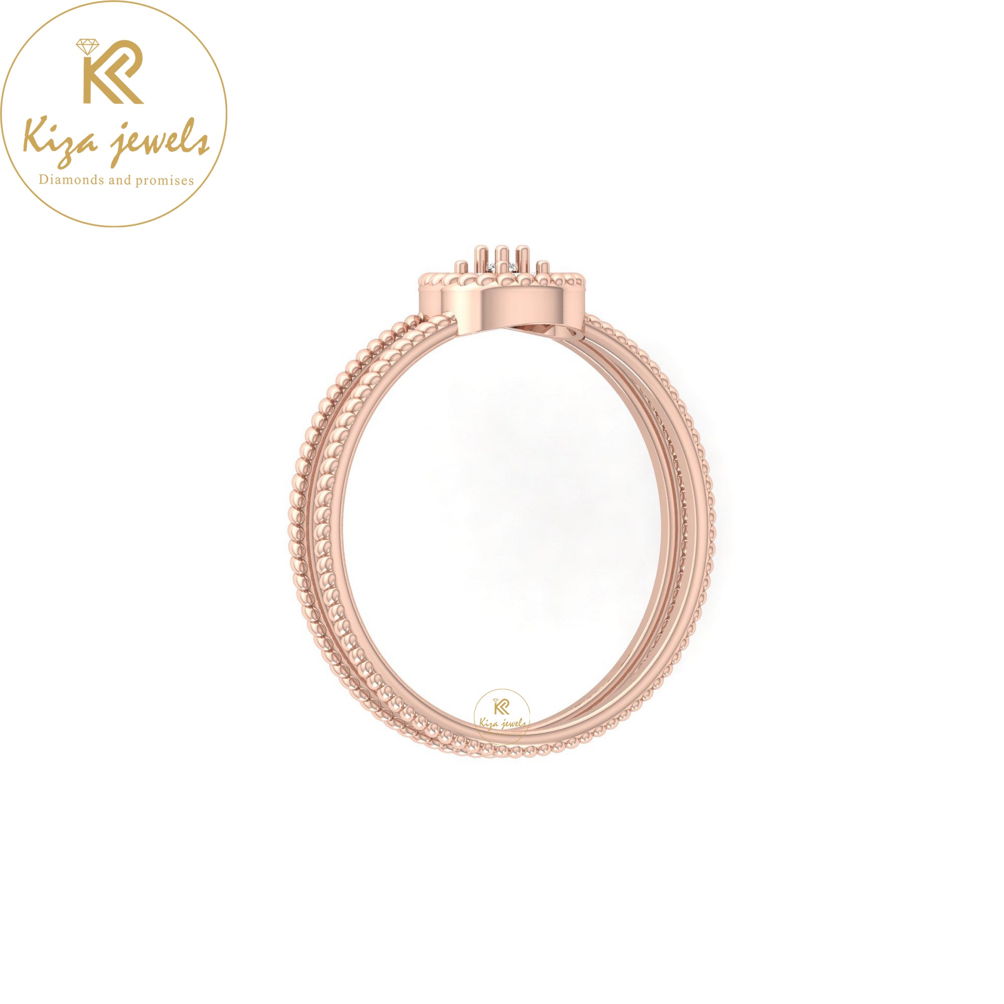 0.09 TDW Round Cut Minimalist Diamond Ring