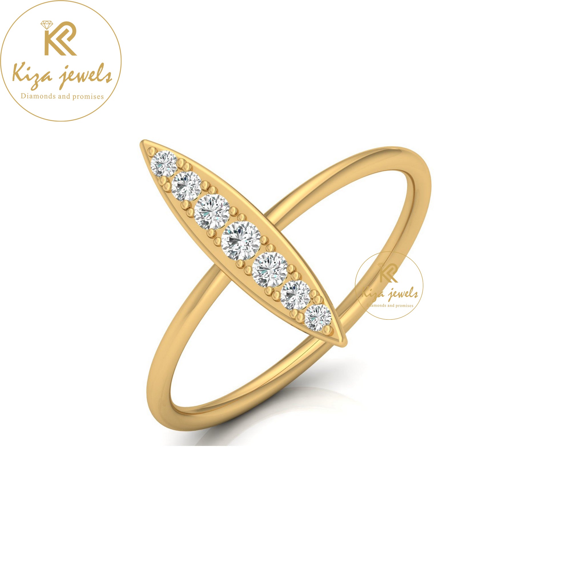 0.16 TDW Round Cut Minimalist Diamond Ring