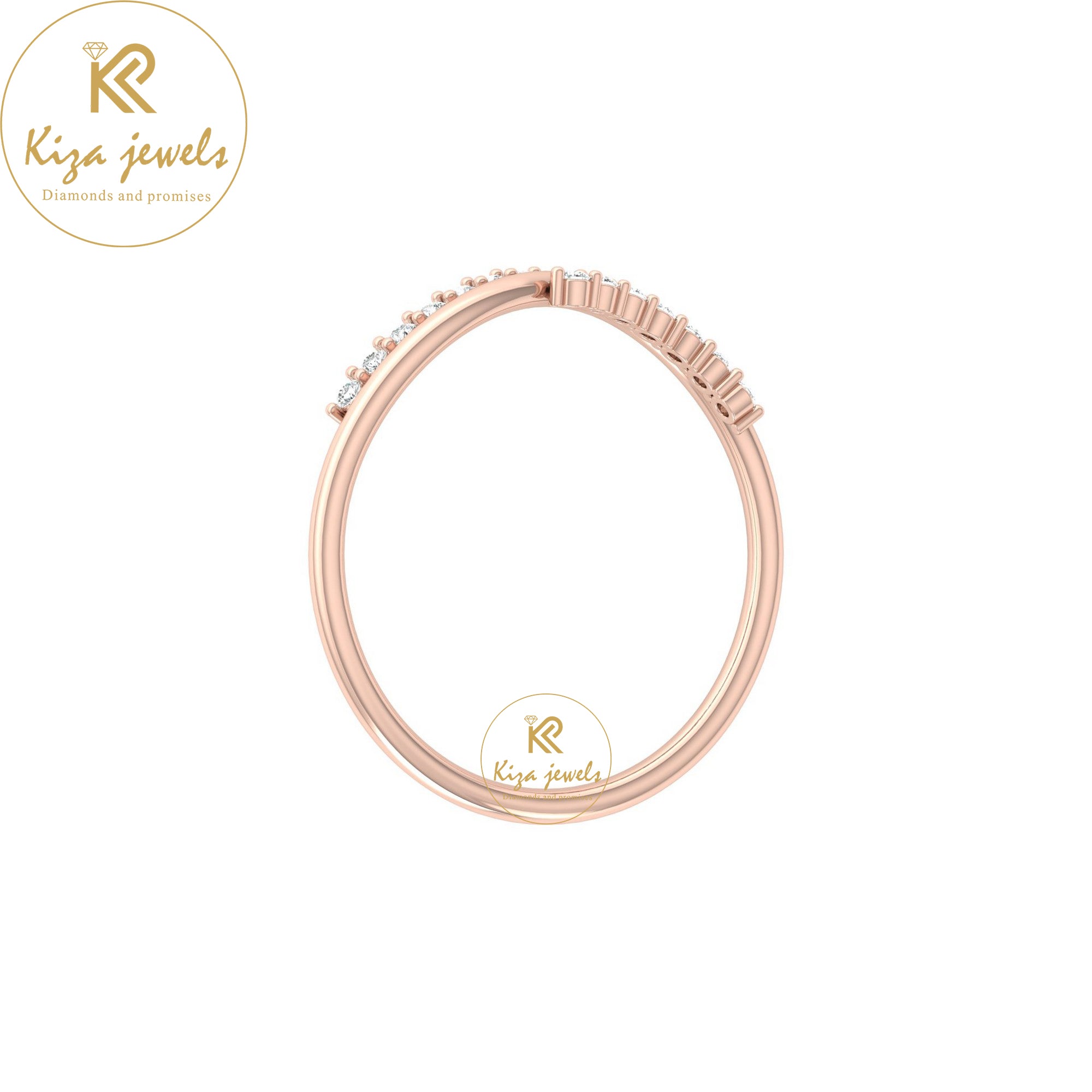 0.09 TDW Round Cut Minimalist Diamond Ring