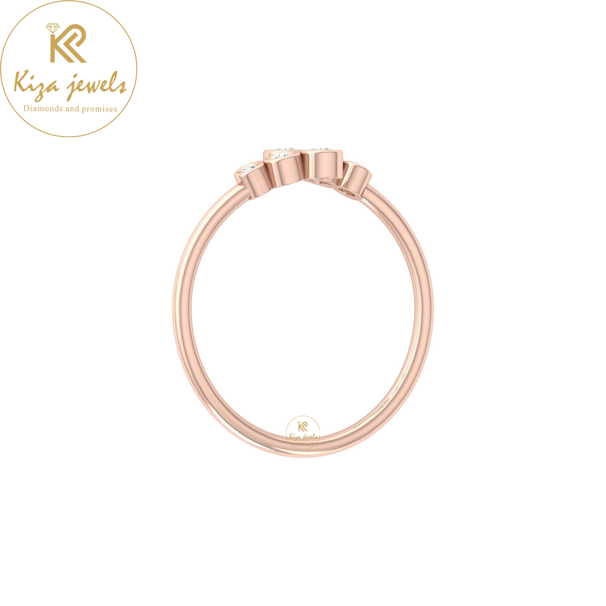 0.11 TDW Round Cut Minimalist Diamond Ring