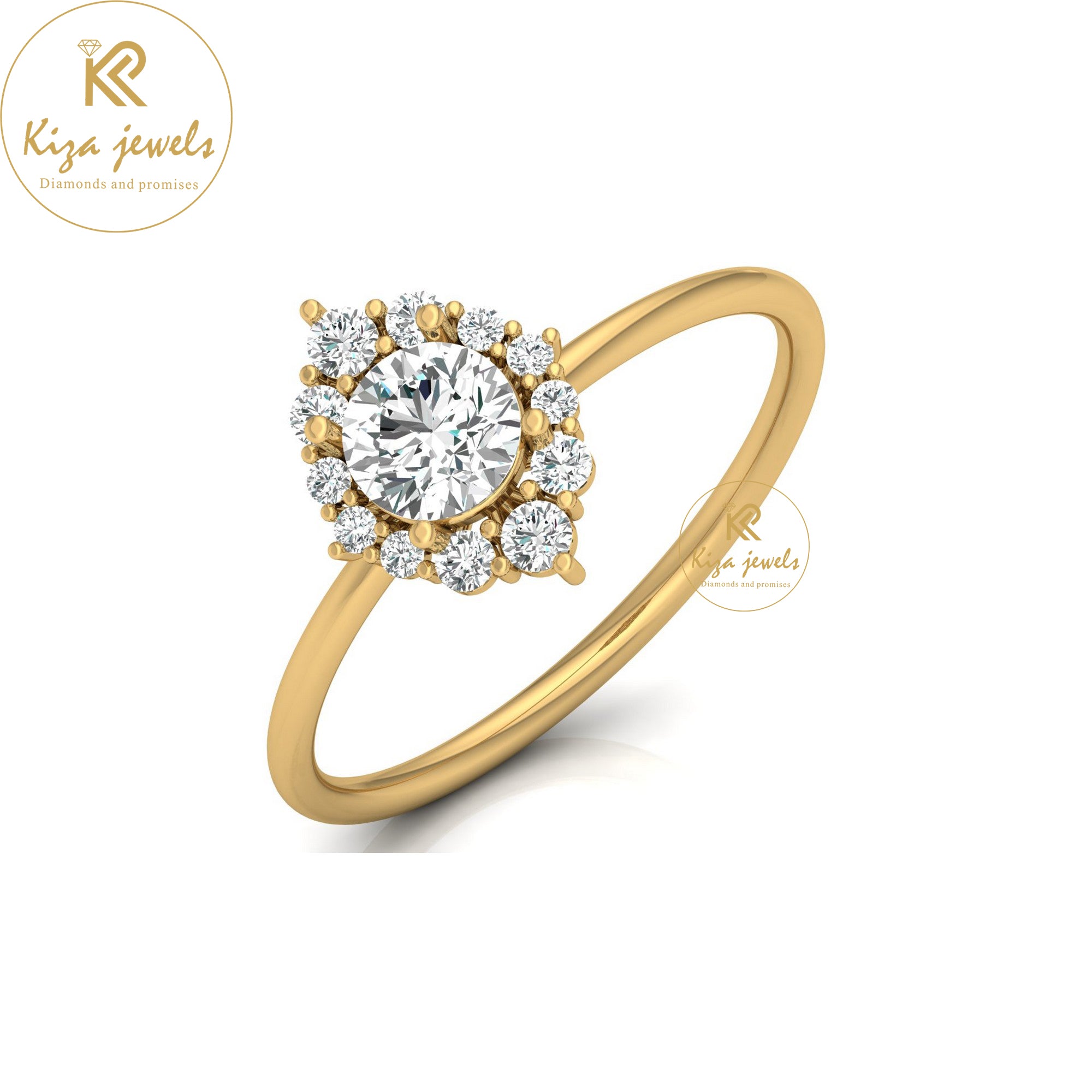 0.65 TDW Round Cut Minimalist Diamond Ring