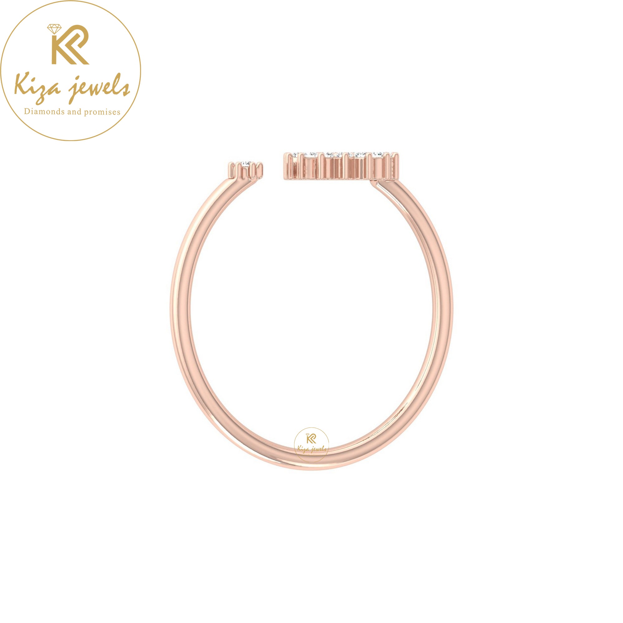 0.08 TDW Round Cut Minimalist Diamond Ring