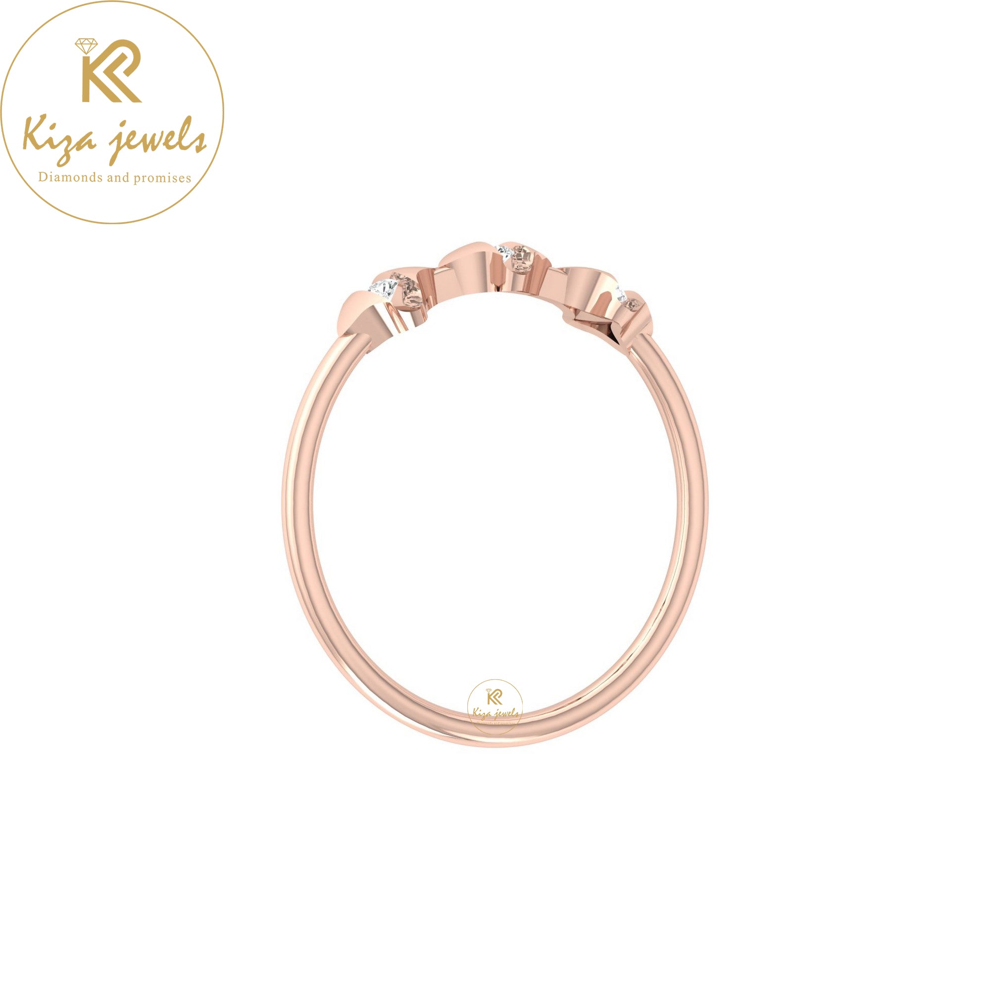 0.05 TDW Round Cut Minimalist Diamond Ring