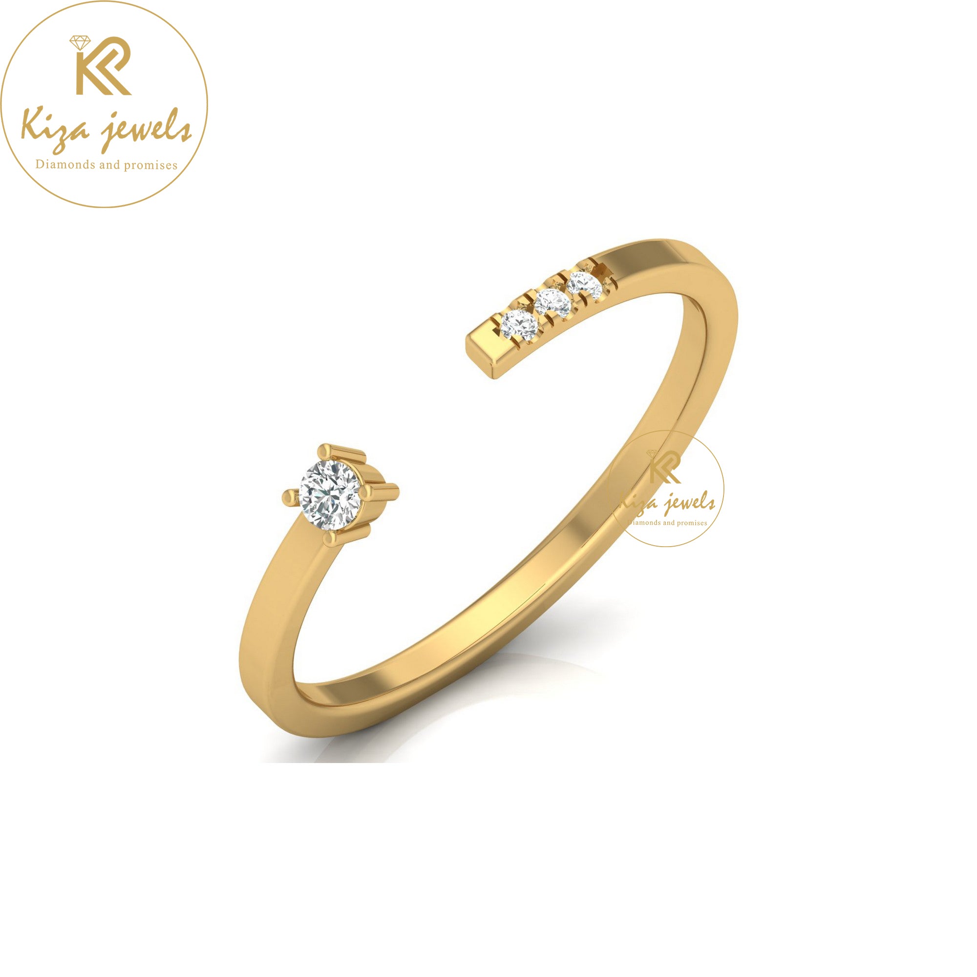 0.06 TDW Round Cut Minimalist Diamond Ring