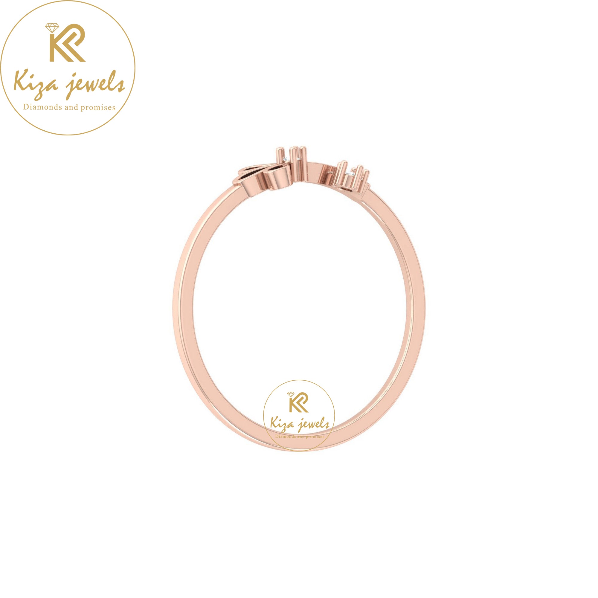 0.021 TDW Round Cut Minimalist Diamond Ring