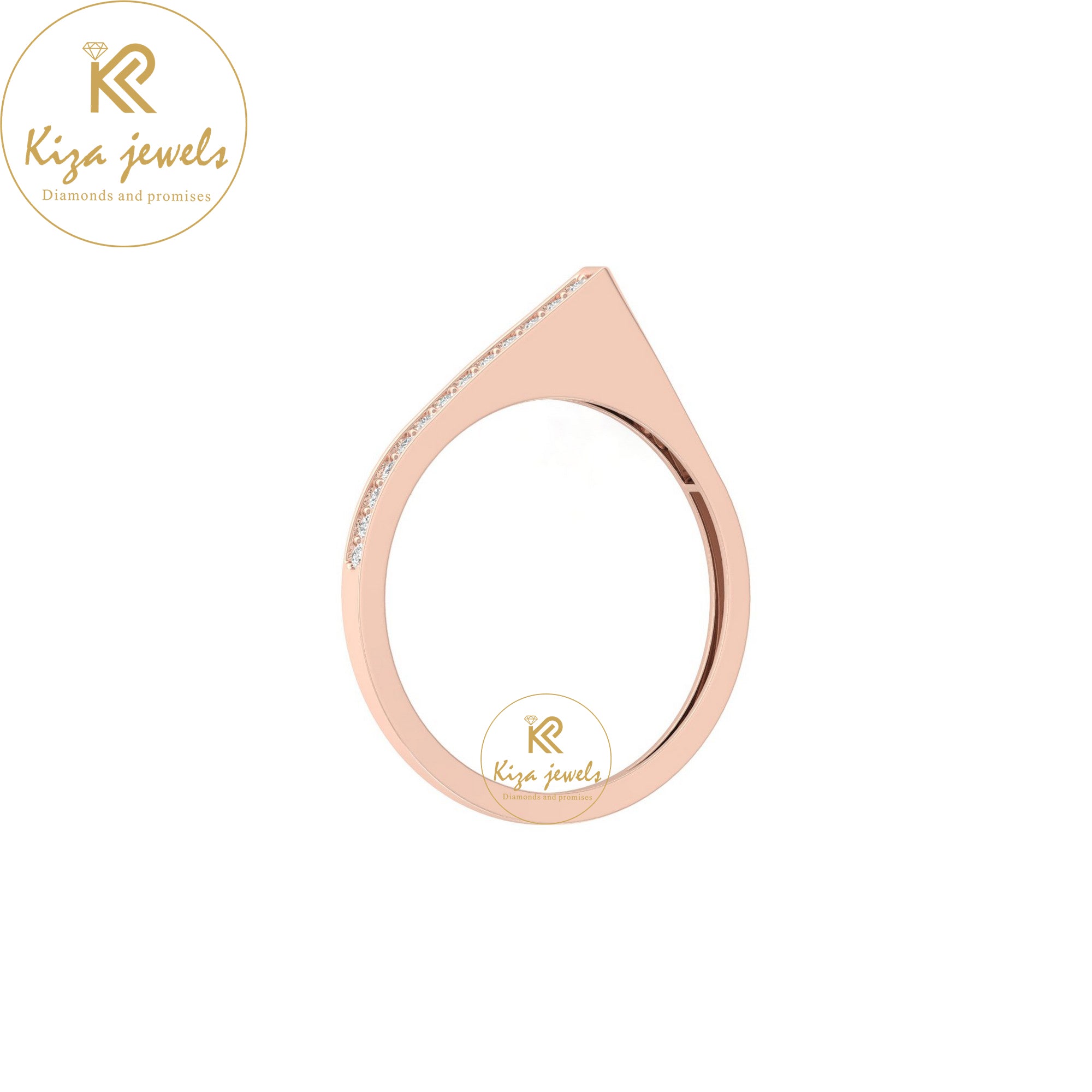 0.12 TDW Round Cut Minimalist Diamond Ring