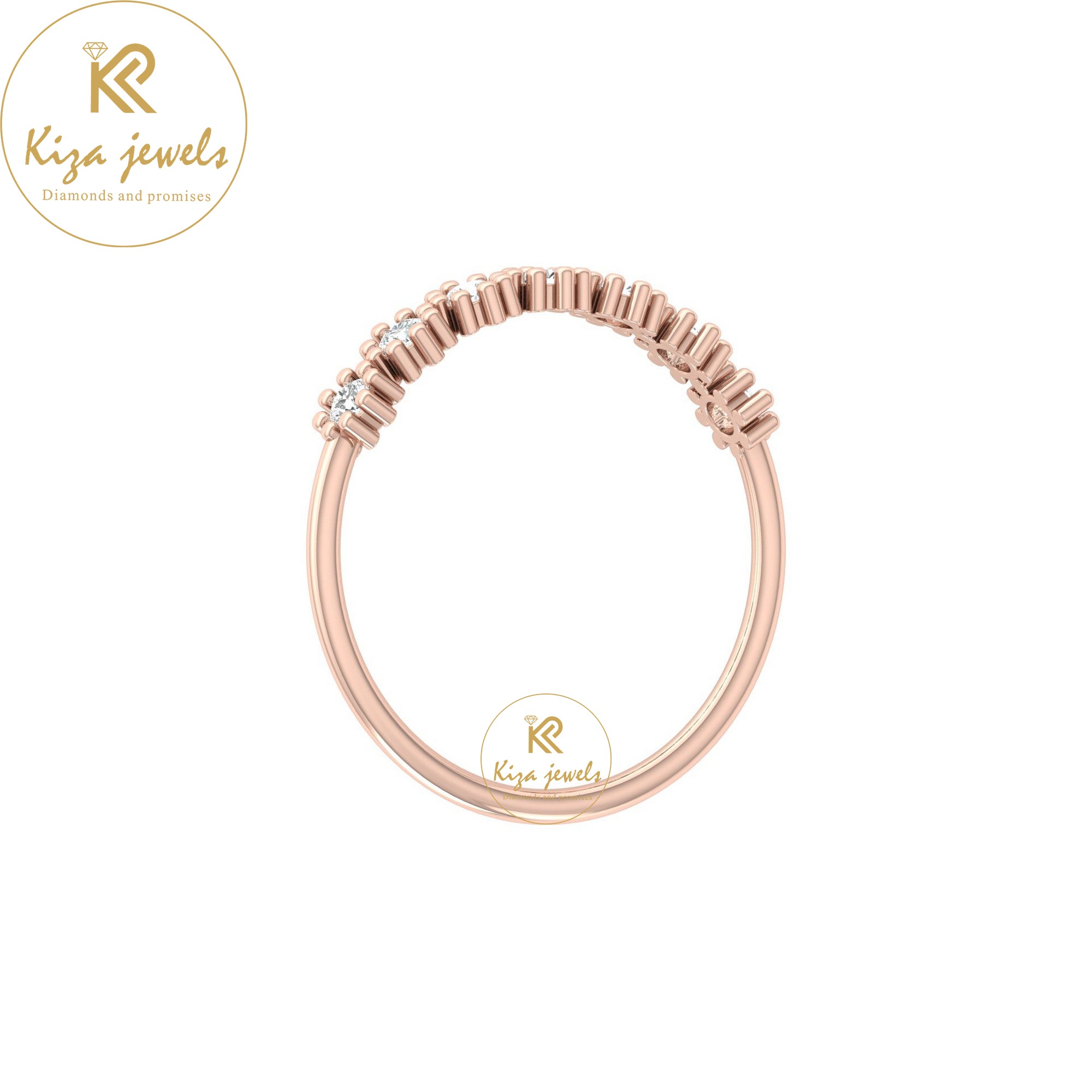 0.21 TDW Round Cut Minimalist Diamond Ring