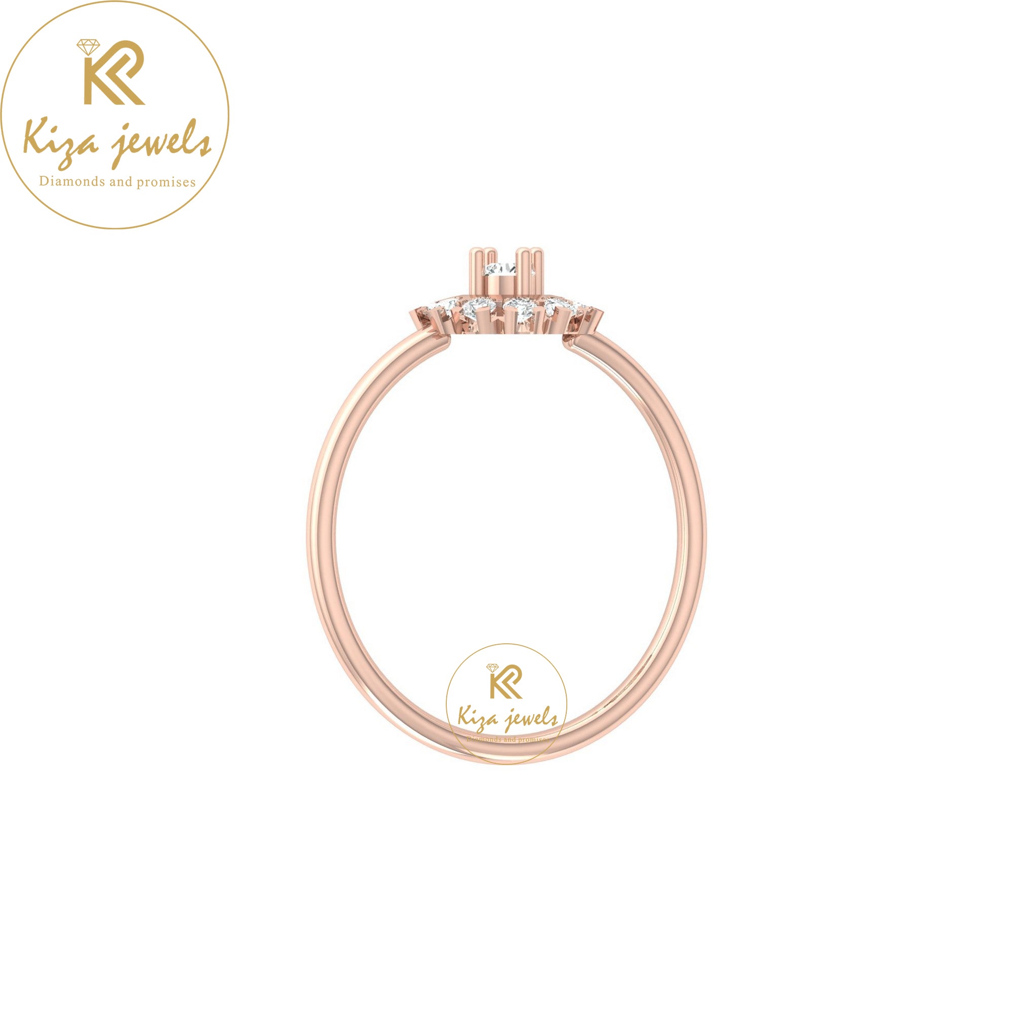 0.21 TDW Round Cut Minimalist Diamond Ring