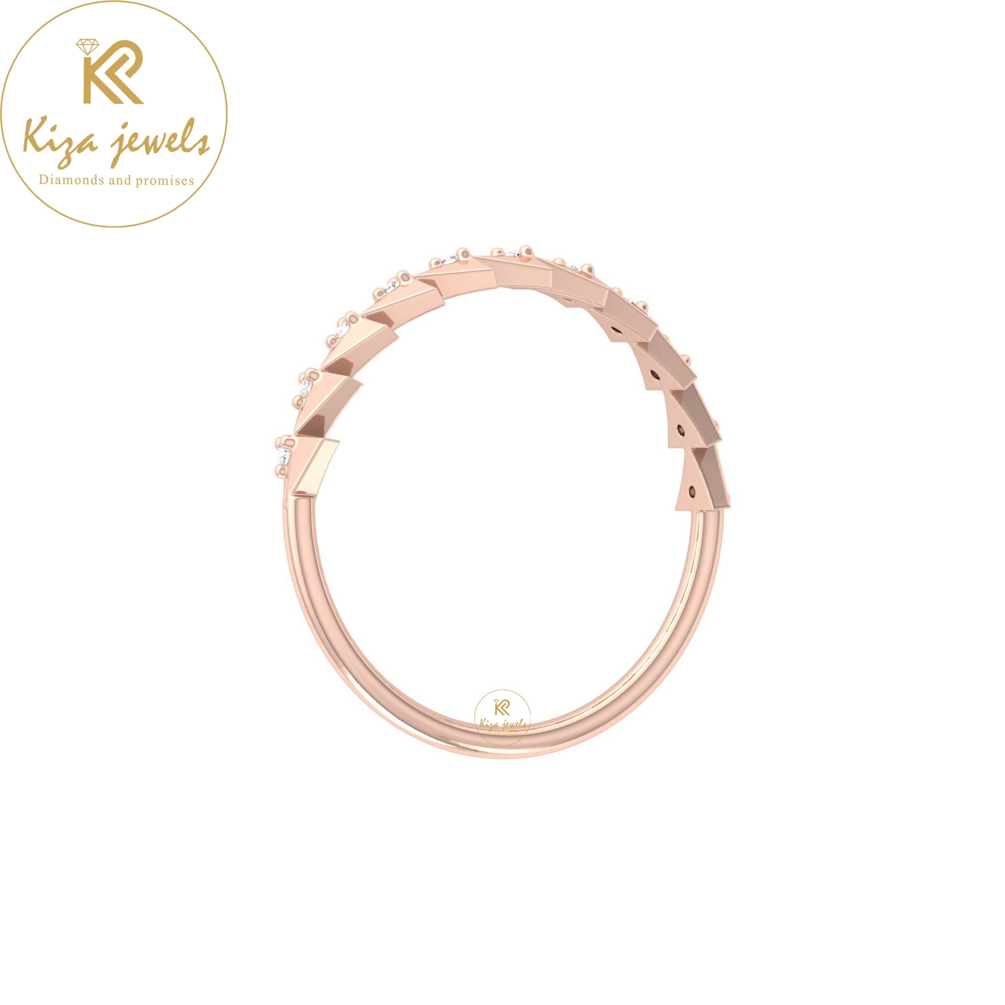 0.19 TDW Round Cut Minimalist Diamond Ring