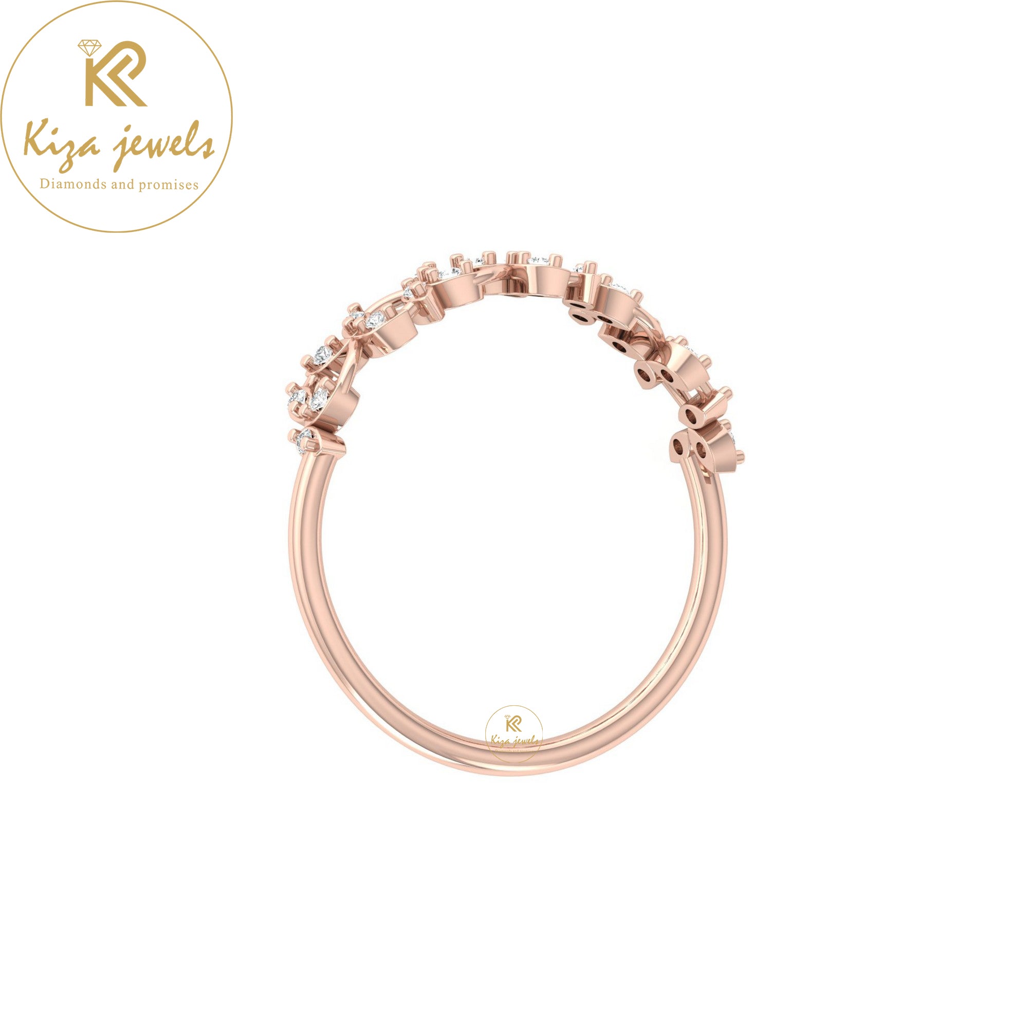 0.08 TDW Round Cut Minimalist Diamond Ring