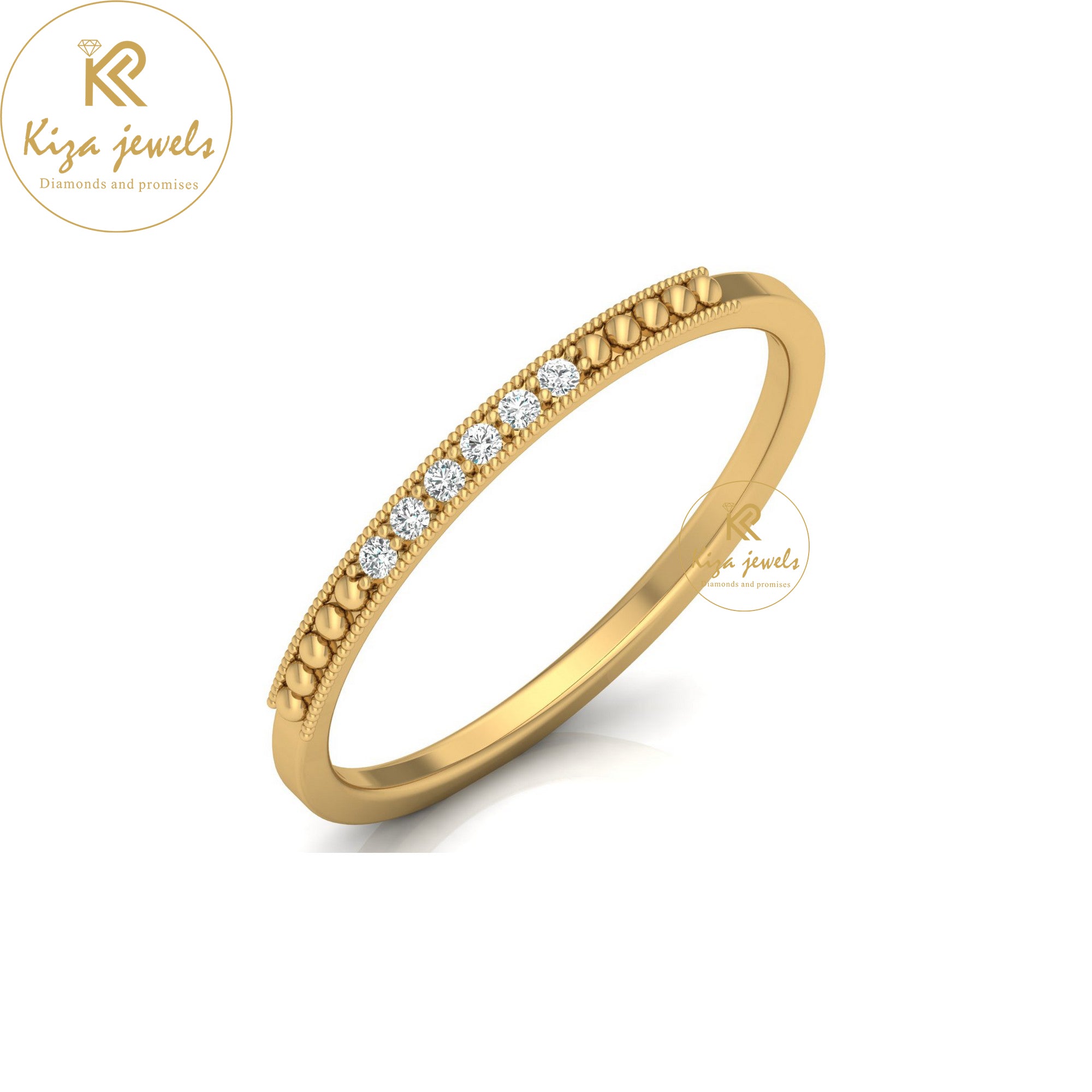 0.04 TDW Round Cut Minimalist Diamond Ring