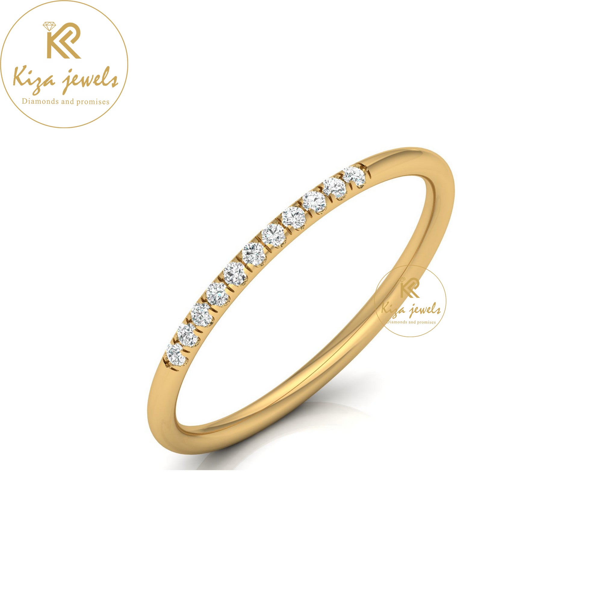 0.07 TDW Round Cut Minimalist Diamond Ring