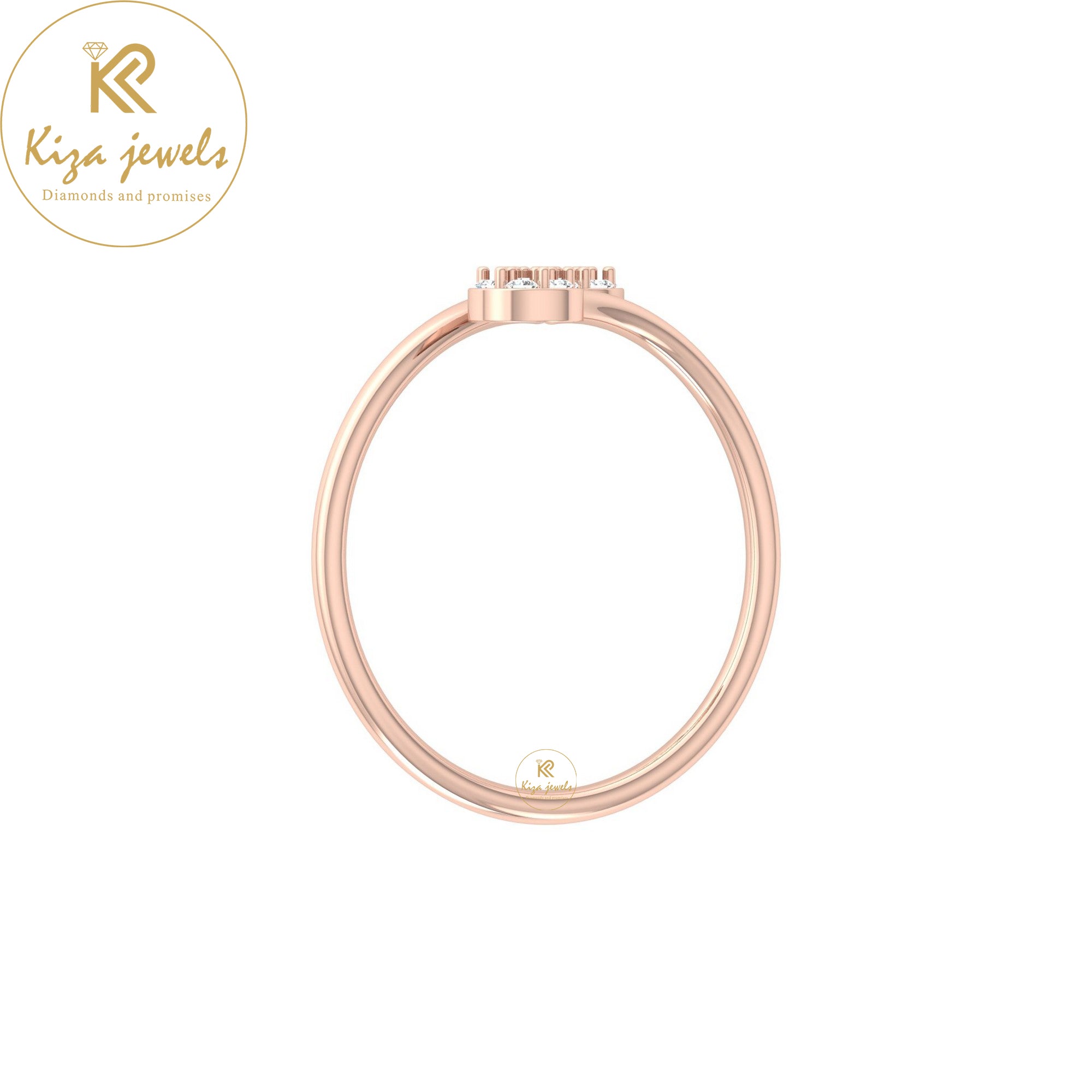 0.10 TDW Round Cut Minimalist Diamond Ring