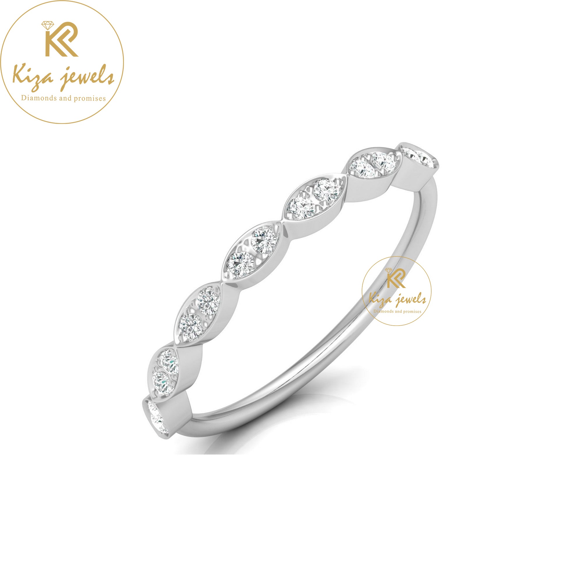 0.12 TDW Round Cut Minimalist Diamond Ring