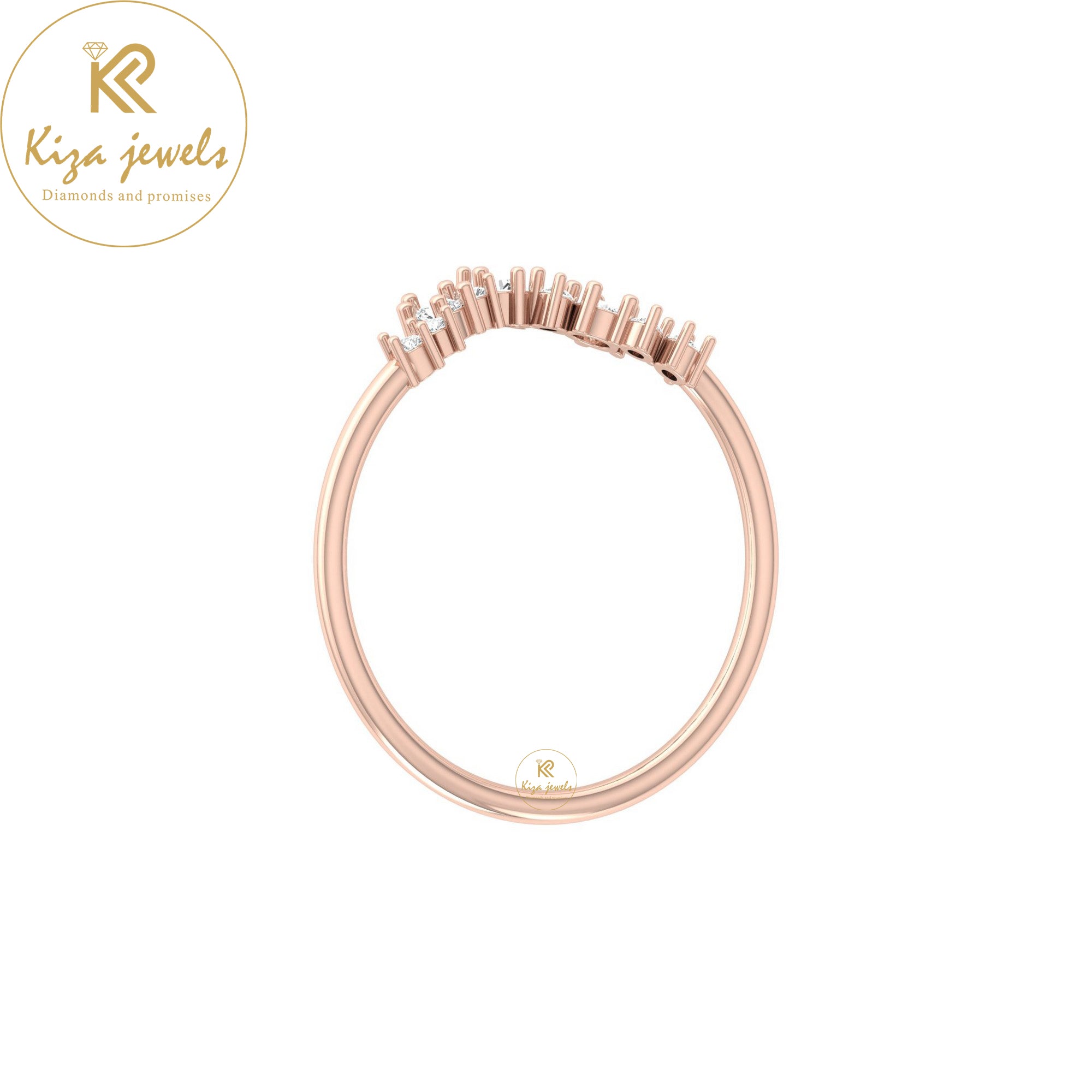 0.15 TDW Round Cut Minimalist Diamond Ring