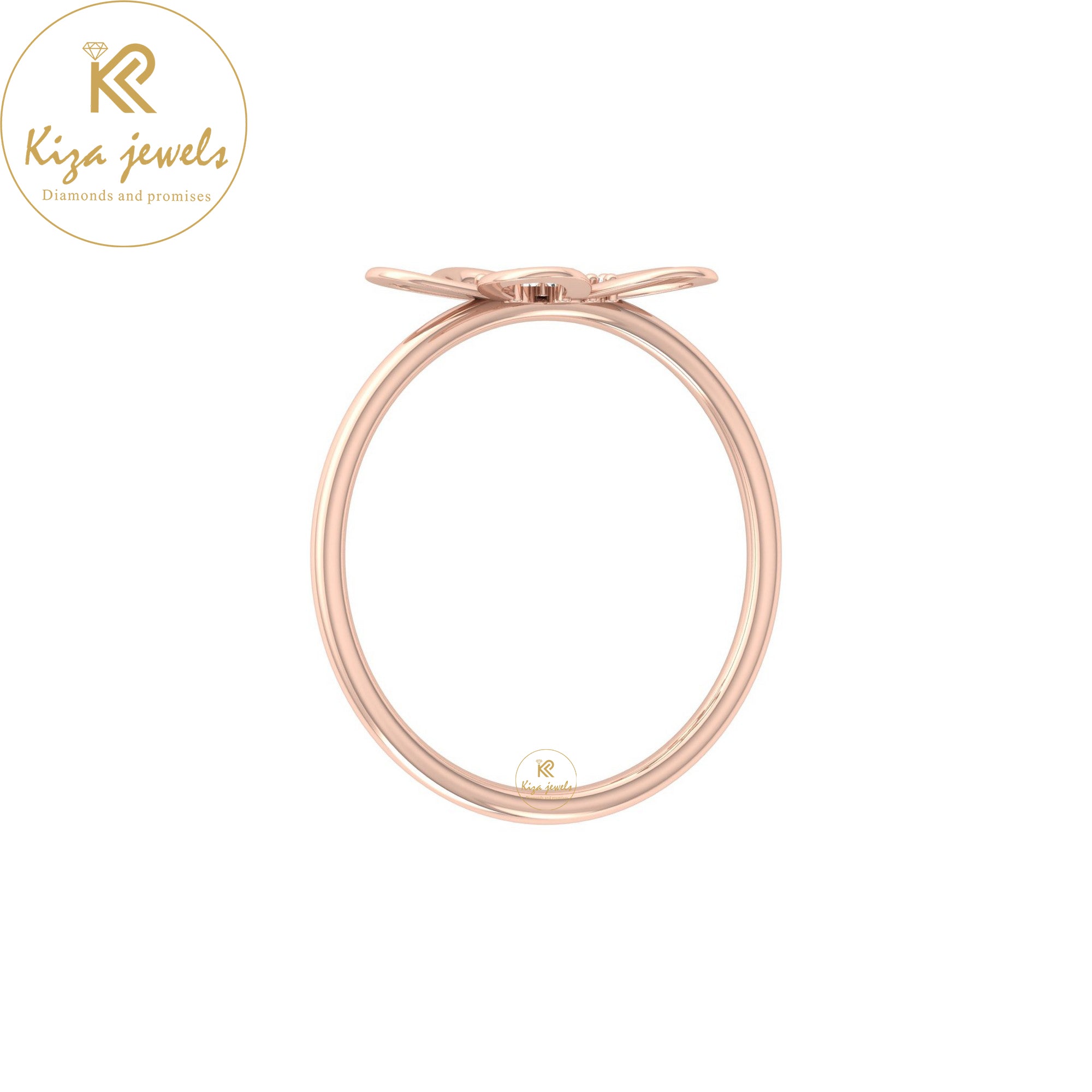 0.08 TDW Round Cut Minimalist Diamond Ring